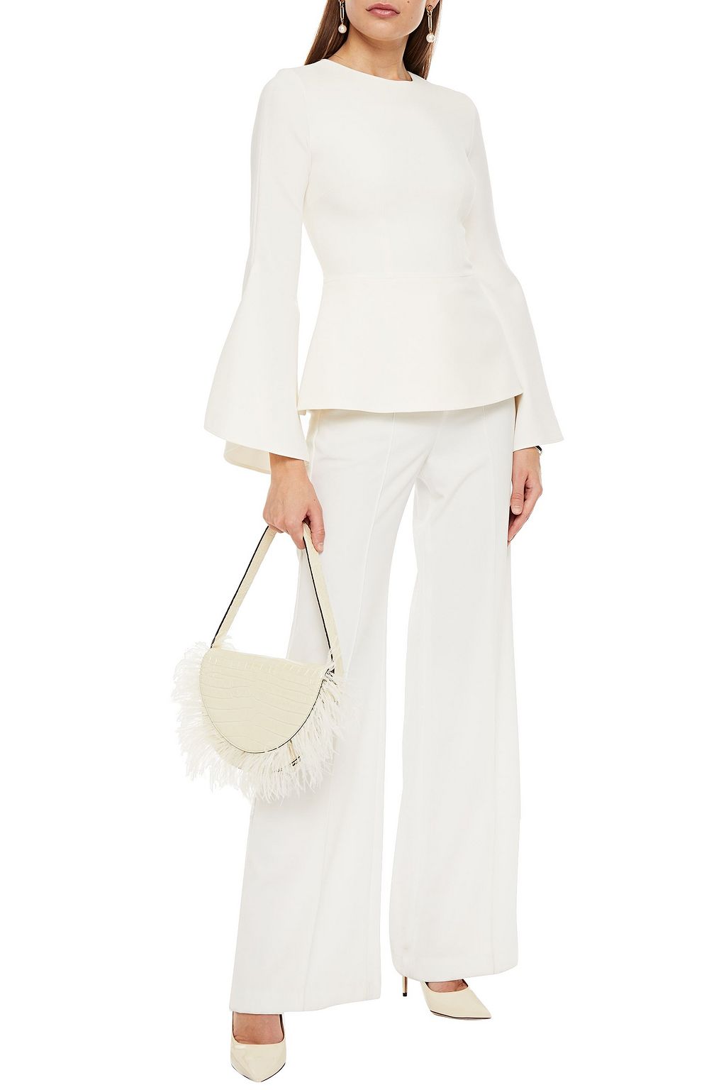 SAFIYAA Ida stretch-crepe peplum top