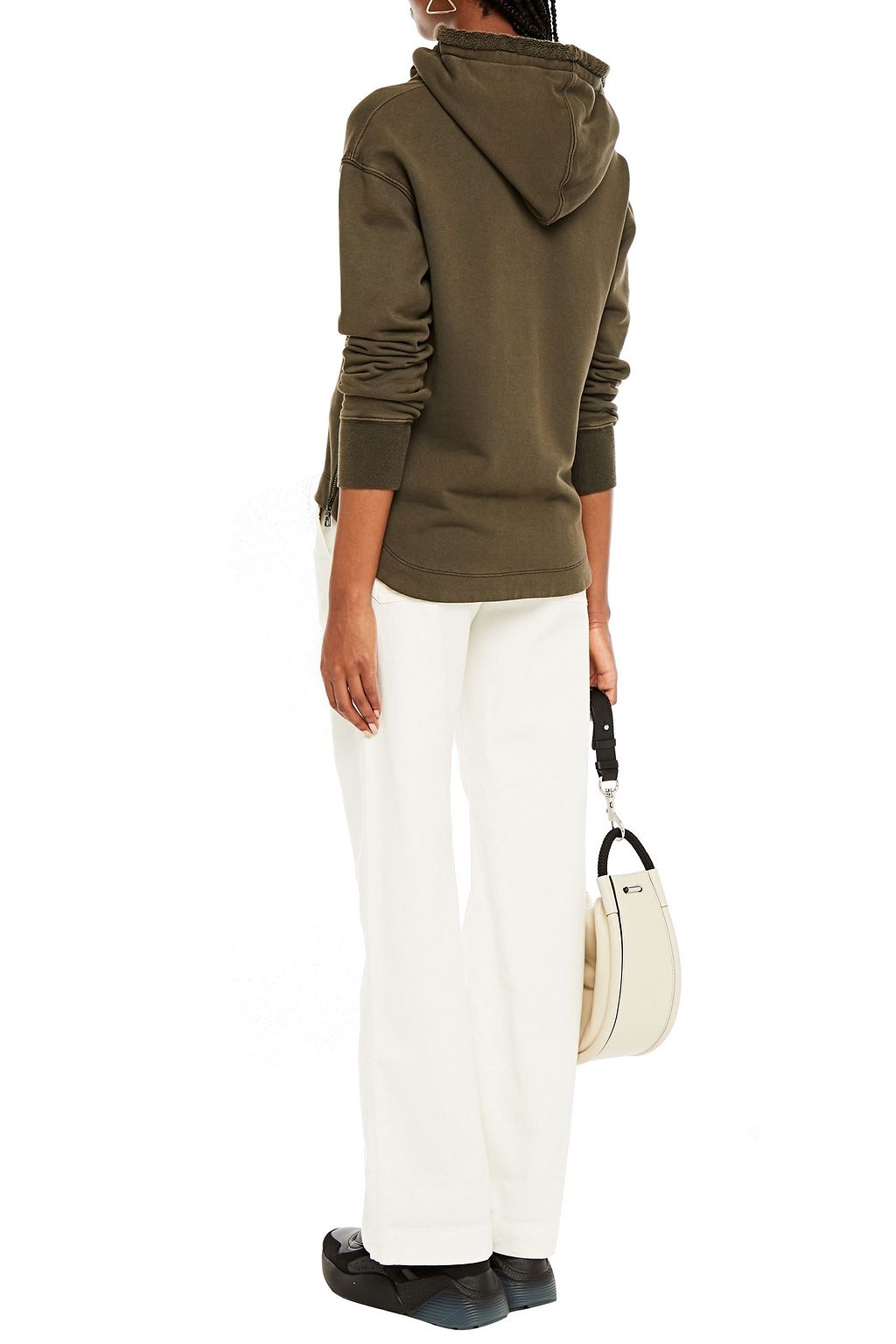 JAMES PERSE Zip-detailed French cotton-terry hoodie