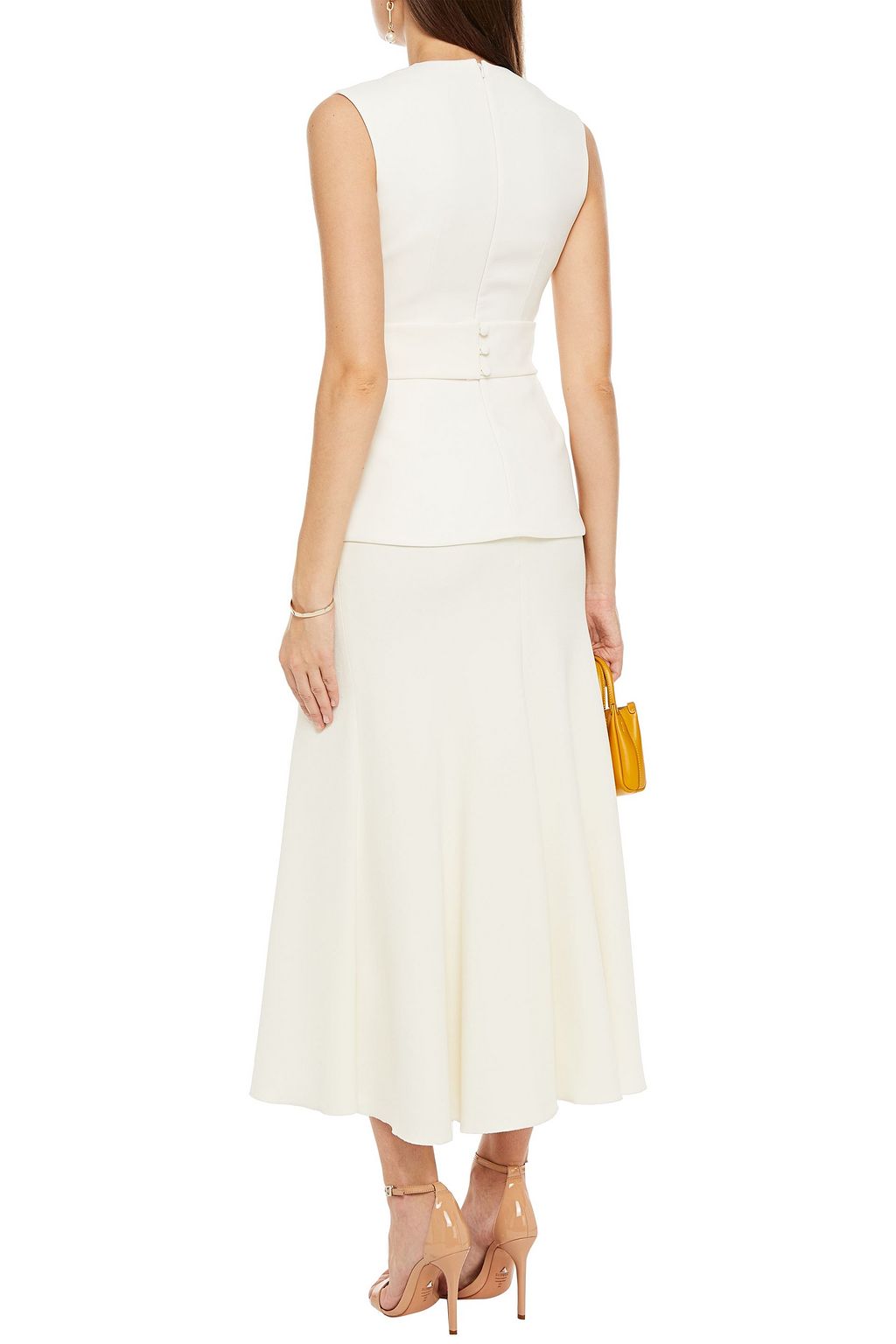 SAFIYAA Embellished stretch-crepe peplum top