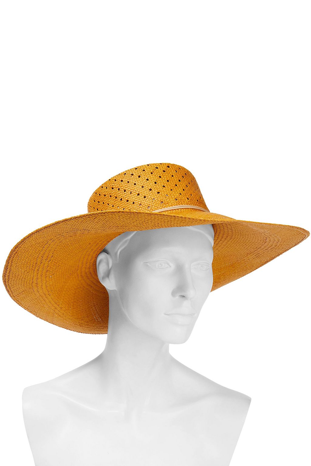 ZIMMERMANN Feather-embellished perforated raffia sunhat