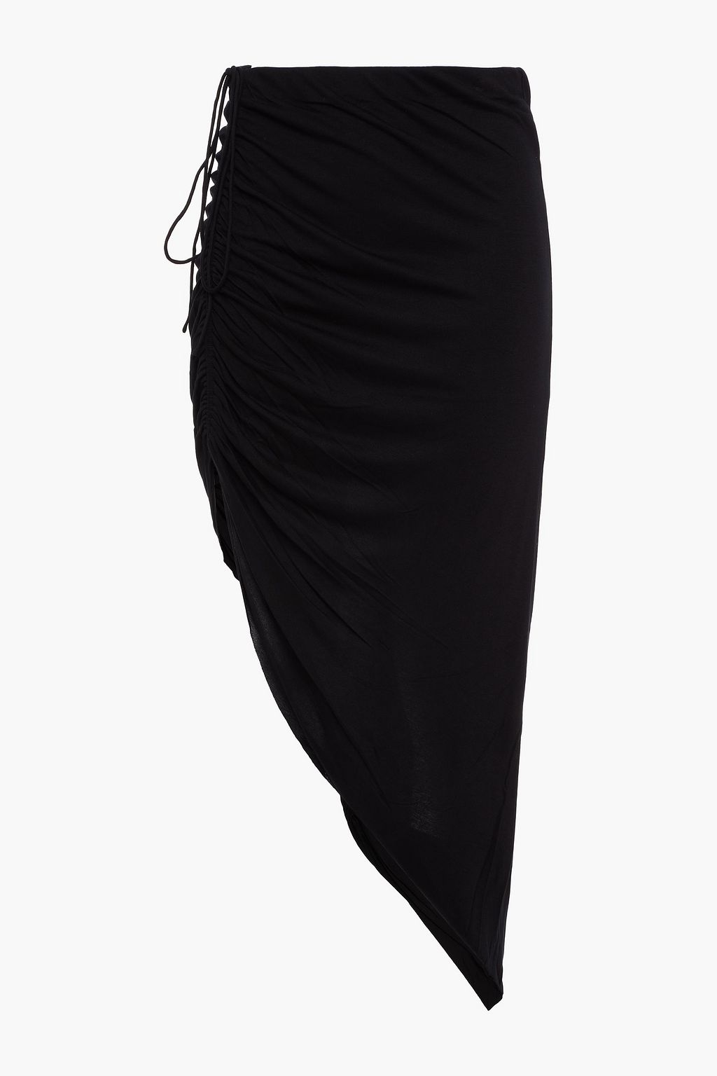 HELMUT LANG Asymmetric ruched jersey skirt | Sale up to 70% off | THE ...