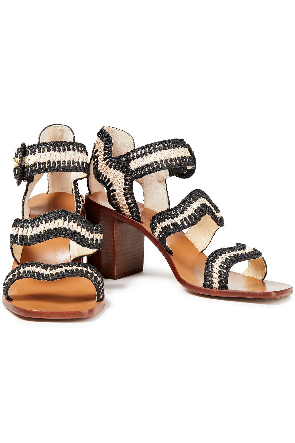 ZIMMERMANN Two-tone raffia sandals