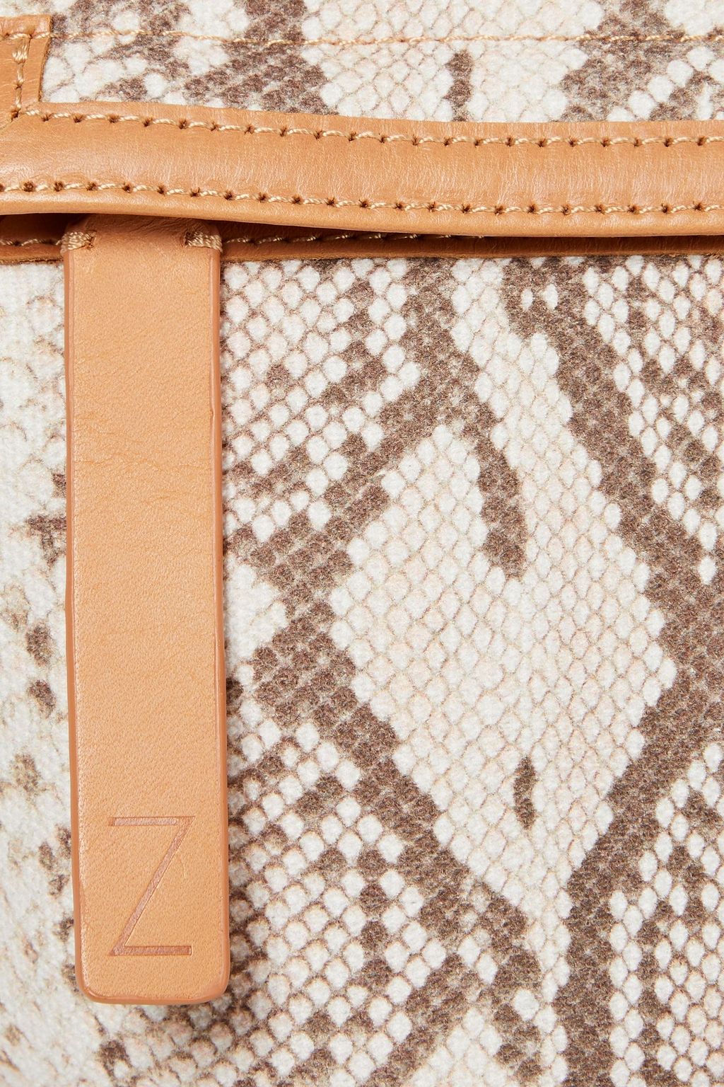 ZIMMERMANN Leather-trimmed zebra-print canvas pouch
