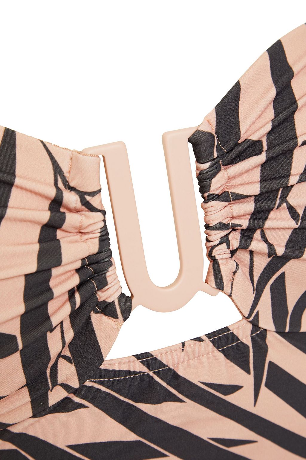 ZIMMERMANN Separates Sculpt Link ruched zebra-print bandeau swimsuit