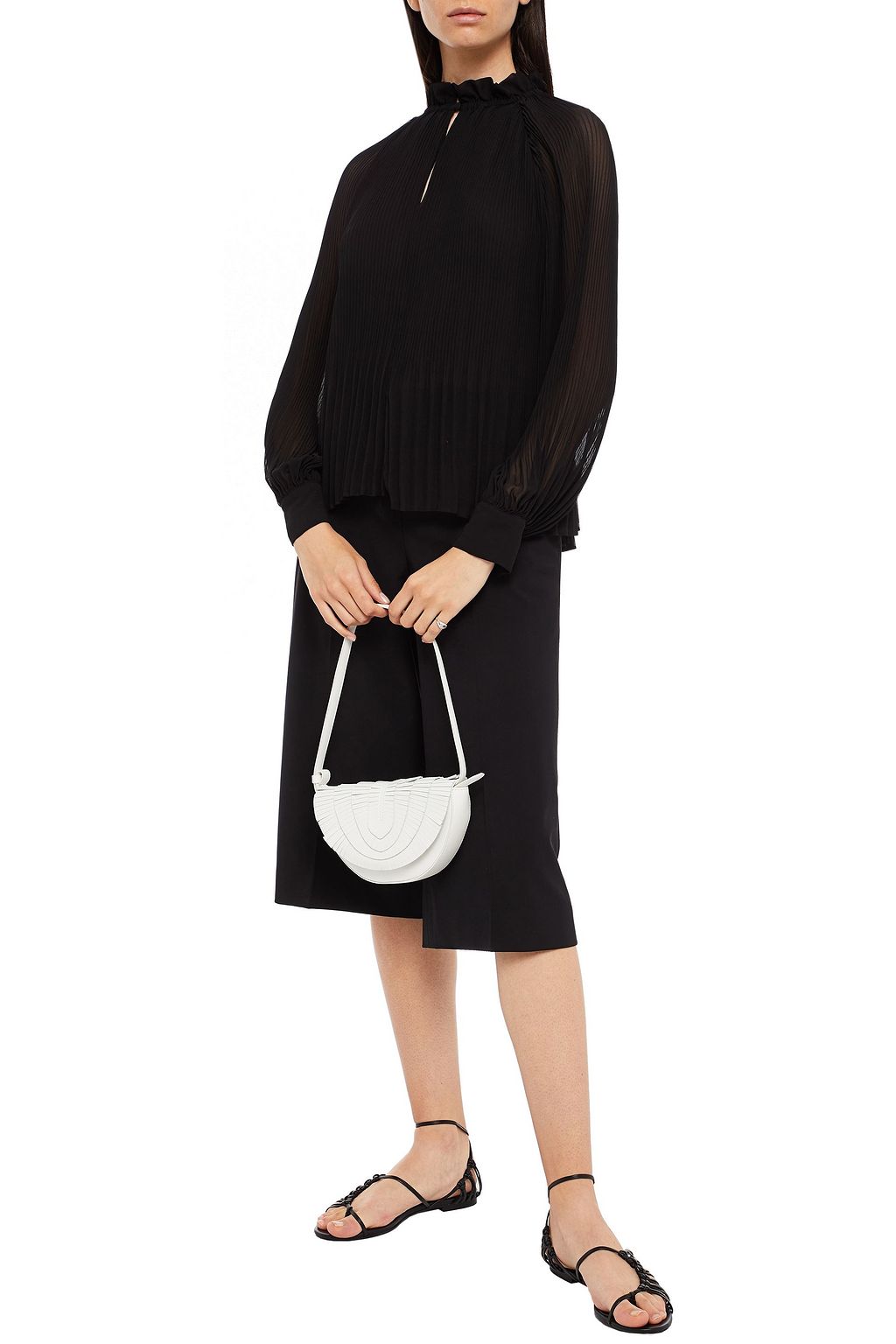 SAMSØE Φ SAMSØE Ruffle-trimmed pleated chiffon blouse