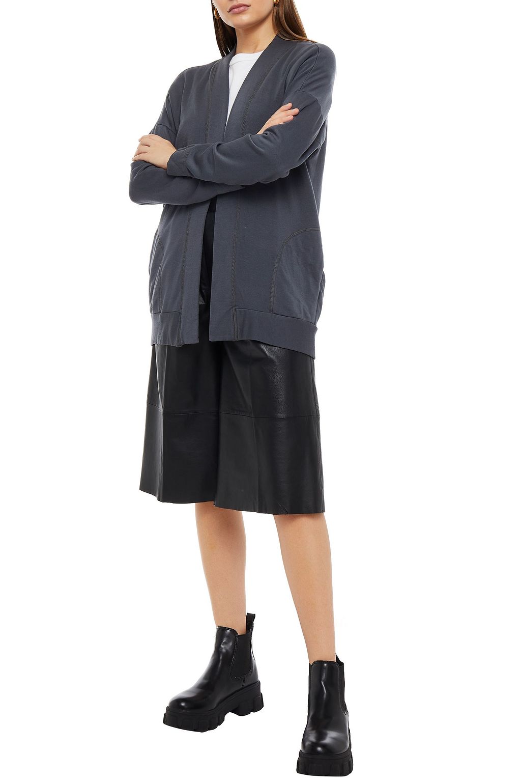 STATESIDE Modal-blend fleece cardigan