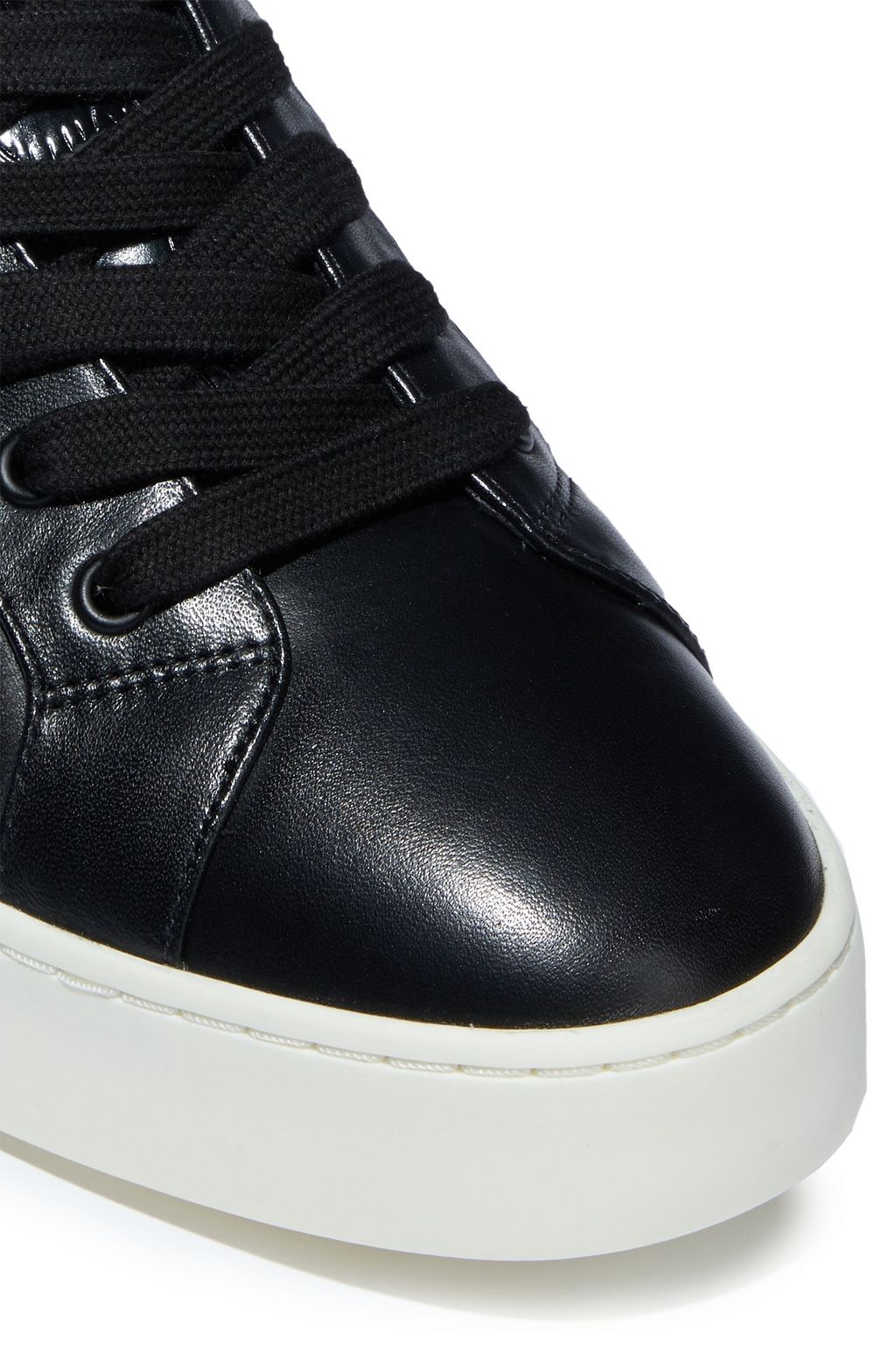 VINCE. Bensley smooth and croc-effect leather sneakers