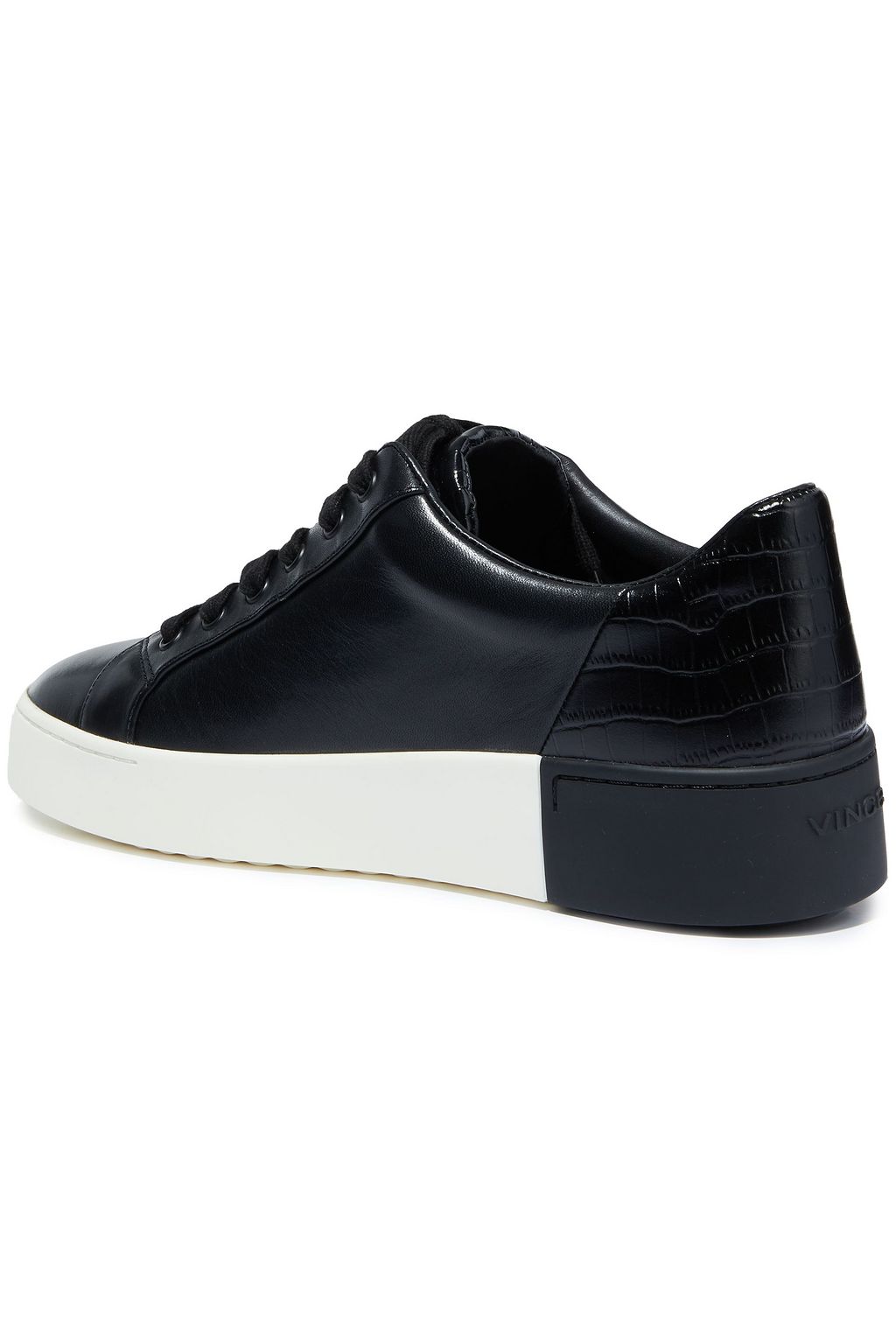 VINCE. Bensley smooth and croc-effect leather sneakers