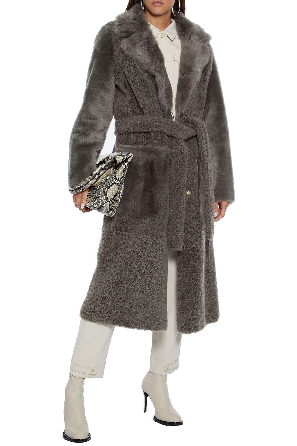 YVES SALOMON Reversible belted shearling coat