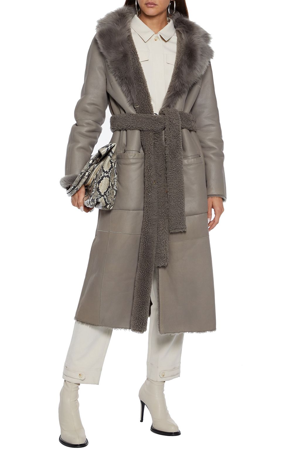 YVES SALOMON Reversible belted shearling coat