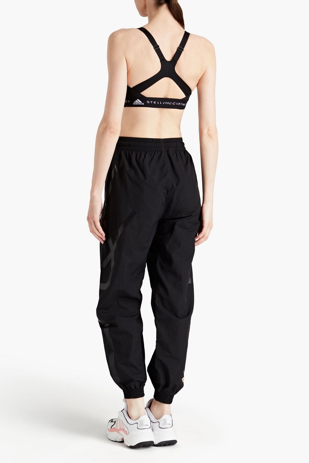 ADIDAS BY STELLA MCCARTNEY Cutout logo-print stretch sports bra