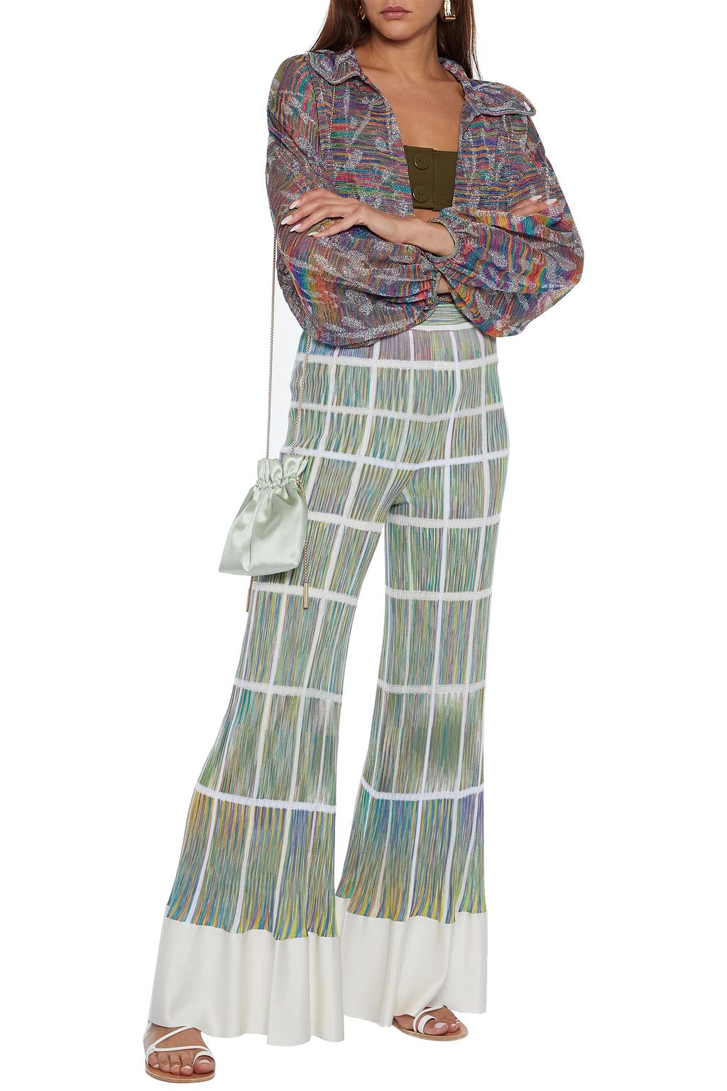 MISSONI Metallic crochet-knit shirt