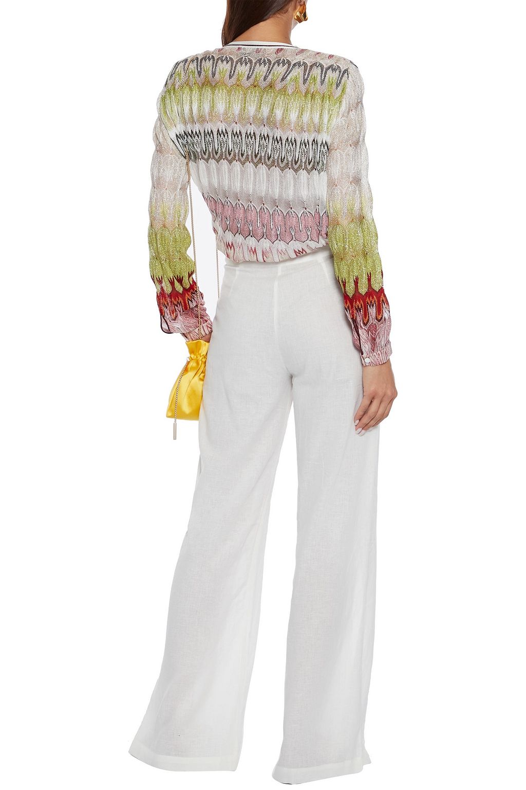 MISSONI Metallic crochet-knit top