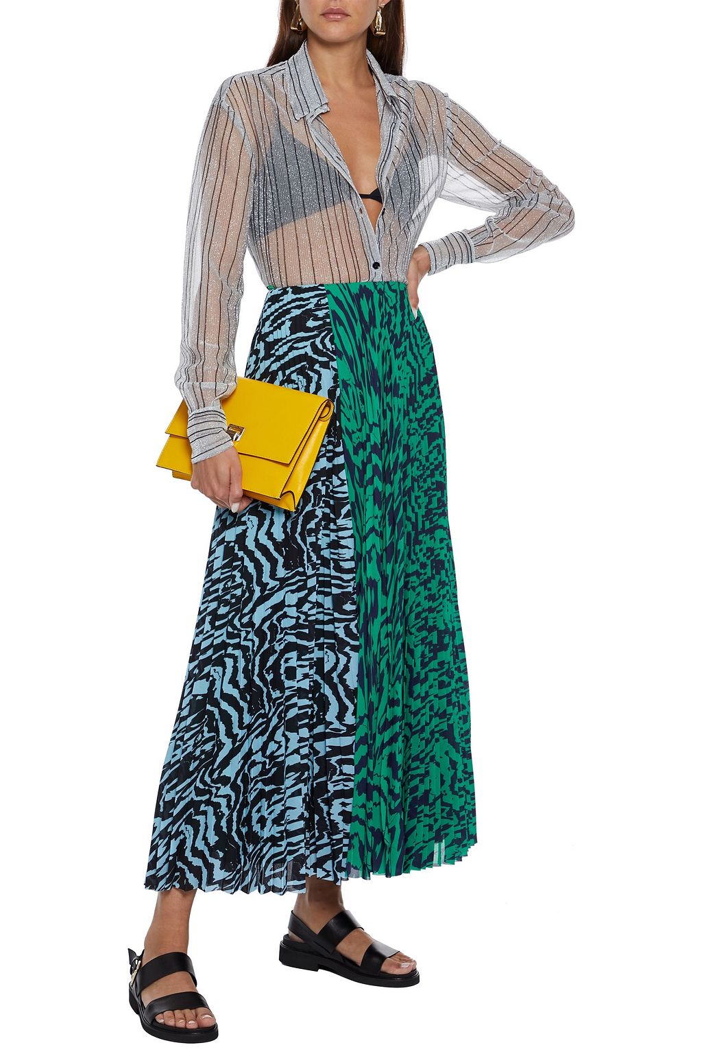 MISSONI Metallic crochet-knit shirt