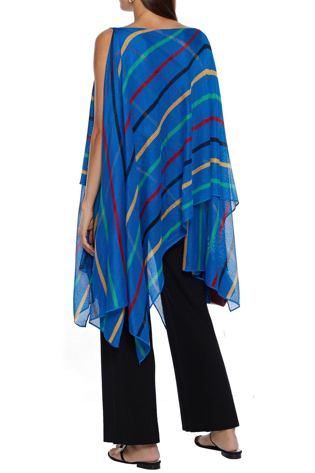 MISSONI Draped striped crochet-knit top
