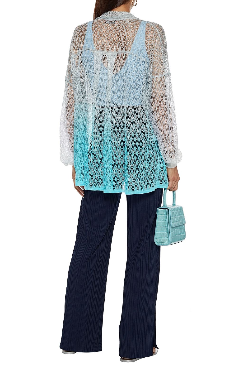 MISSONI Oversized dégradé crochet-knit cardigan