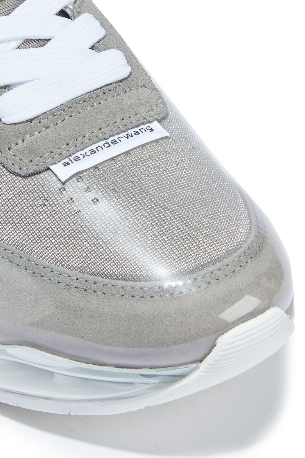 ALEXANDER WANG Awnyc Stadium leather and suede-trimmed PVC sneakers