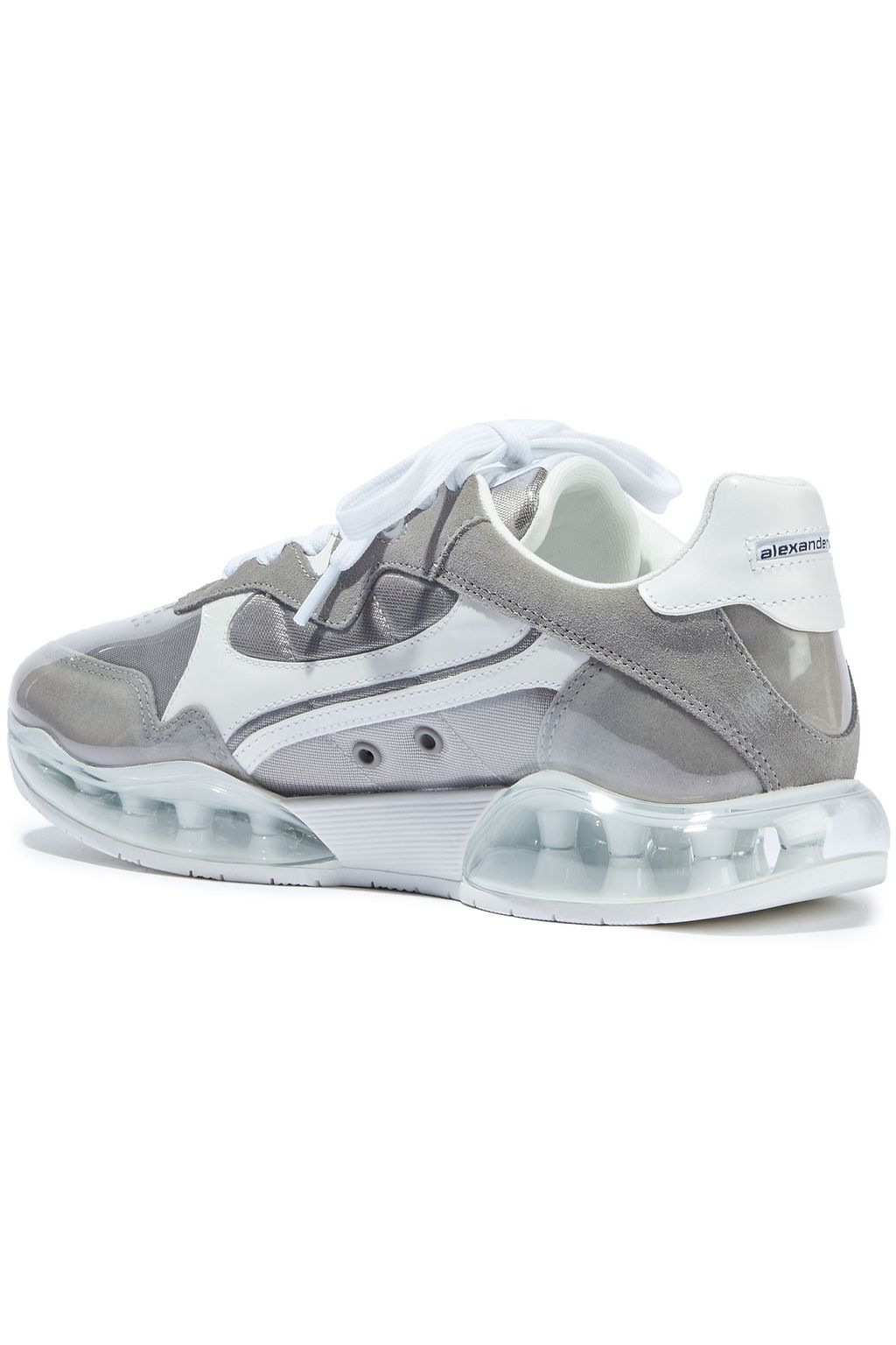 ALEXANDER WANG Awnyc Stadium leather and suede-trimmed PVC sneakers