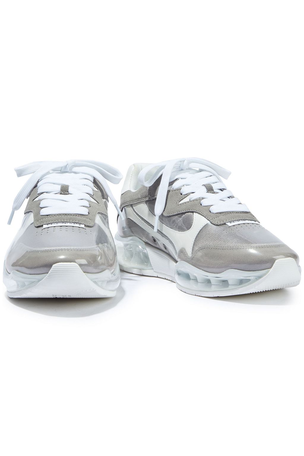 ALEXANDER WANG Awnyc Stadium leather and suede-trimmed PVC sneakers