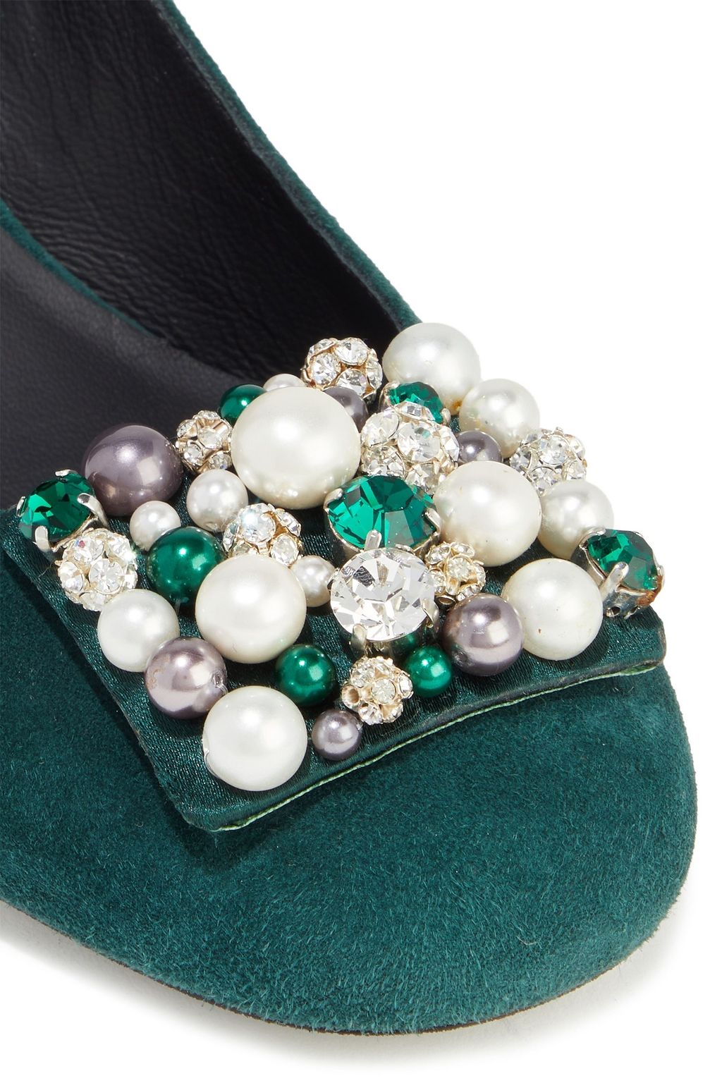 RENE' CAOVILLA Embellished suede pumps