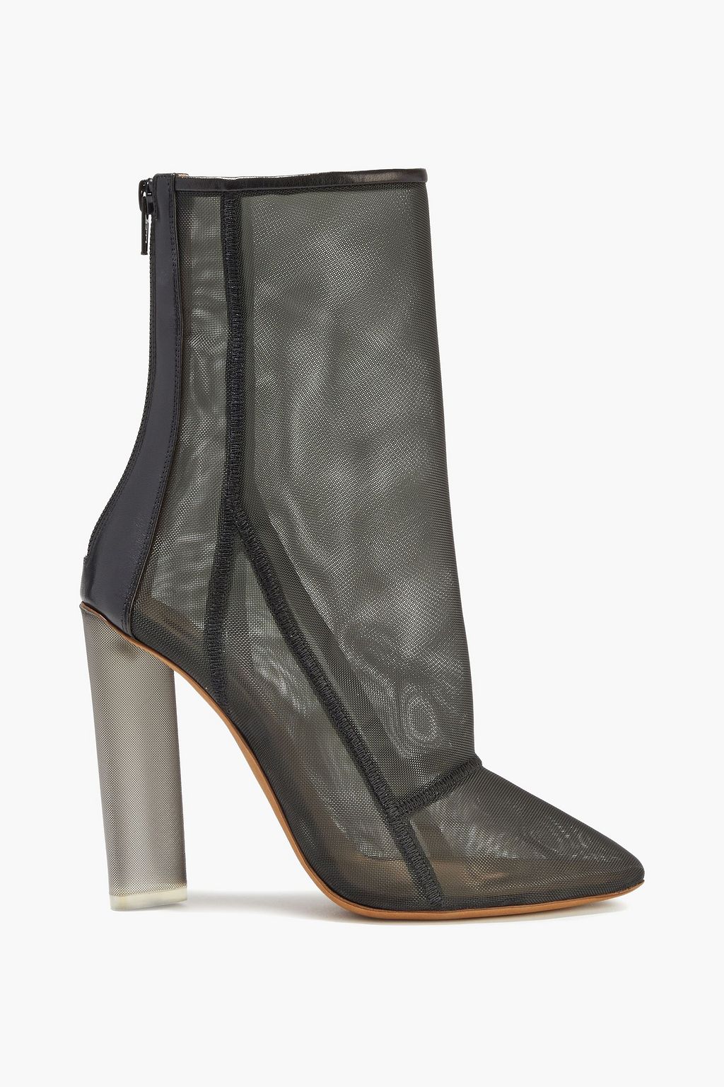 black mesh ankle boots