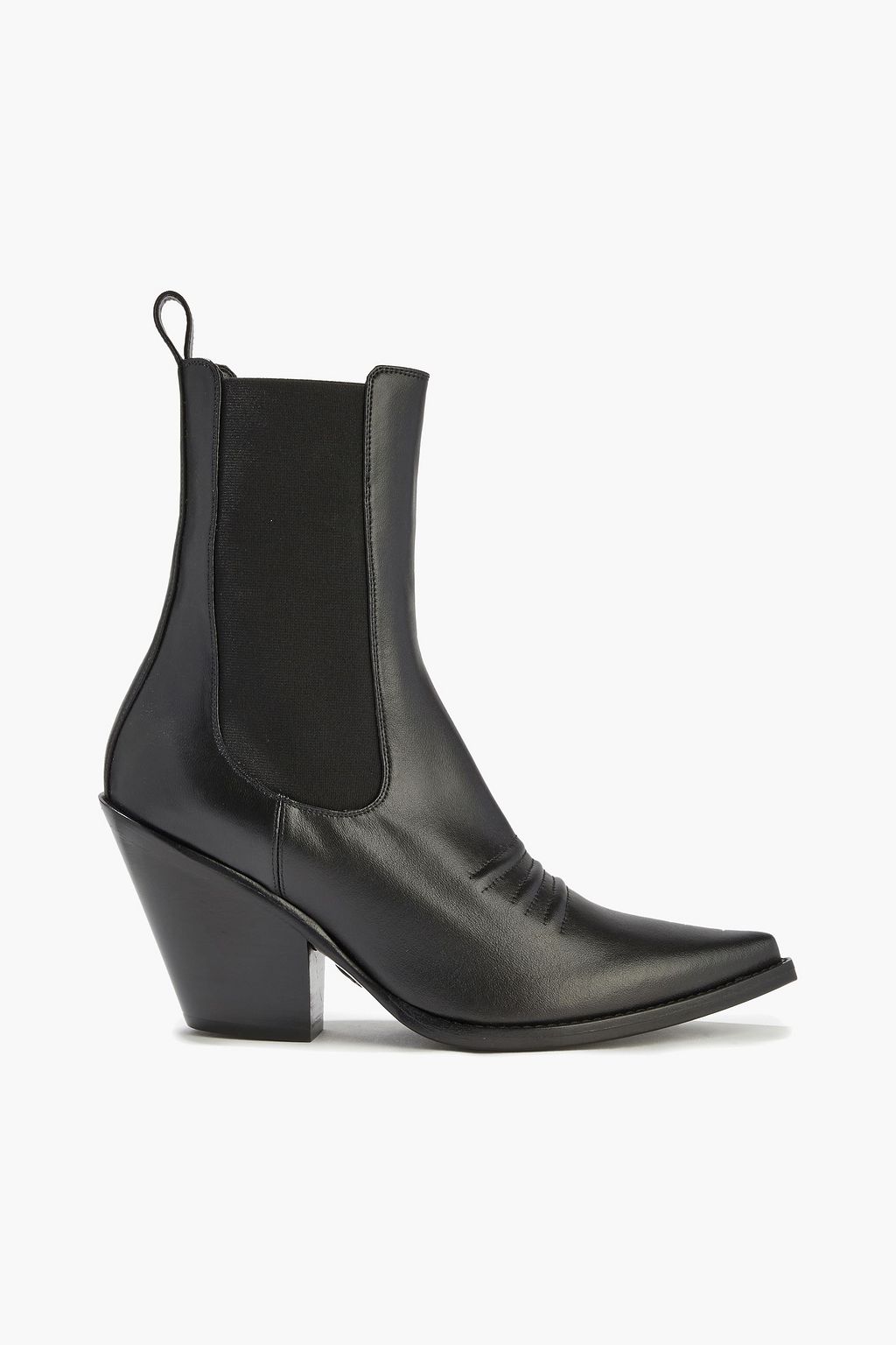 black leatherette ankle boot
