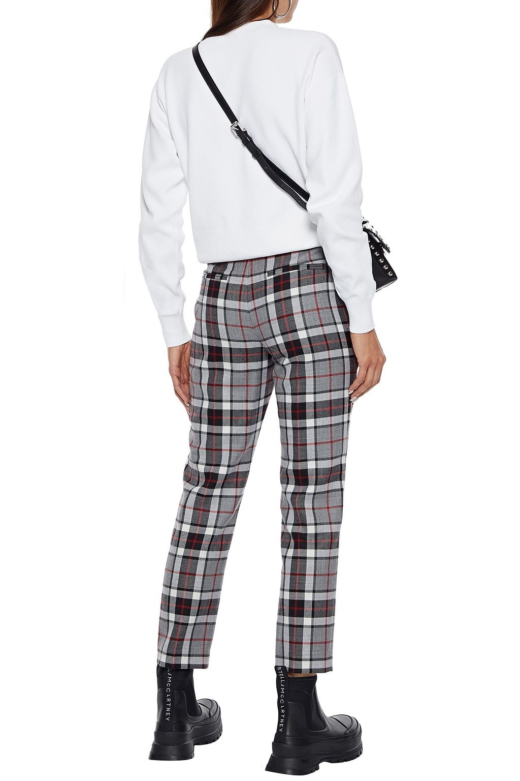 ALEXANDER WANG Cropped checked wool slim-leg pants