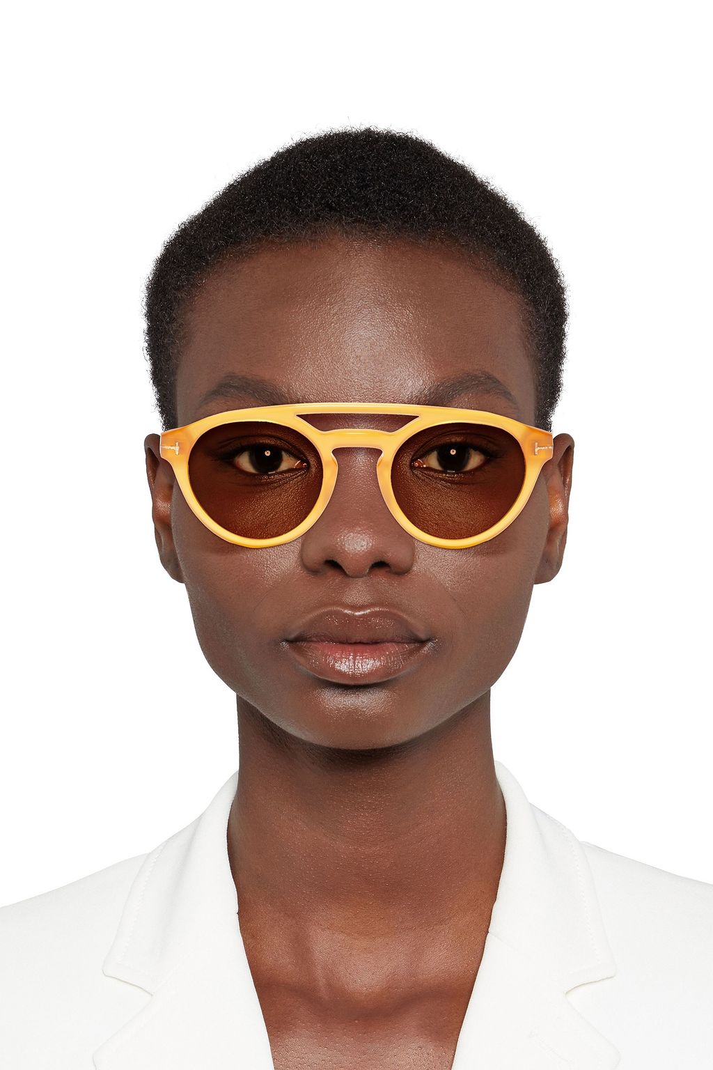 TOM FORD Round-frame acetate sunglasses