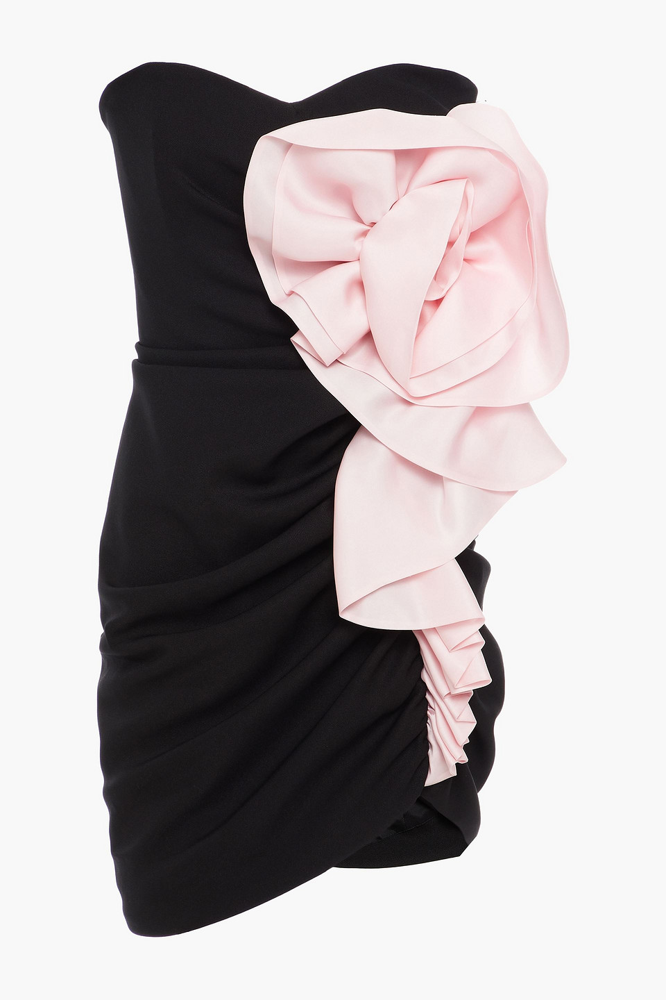 alexandre vauthier - strapless appliquéd stretch-crepe mini dress - black - fr 40