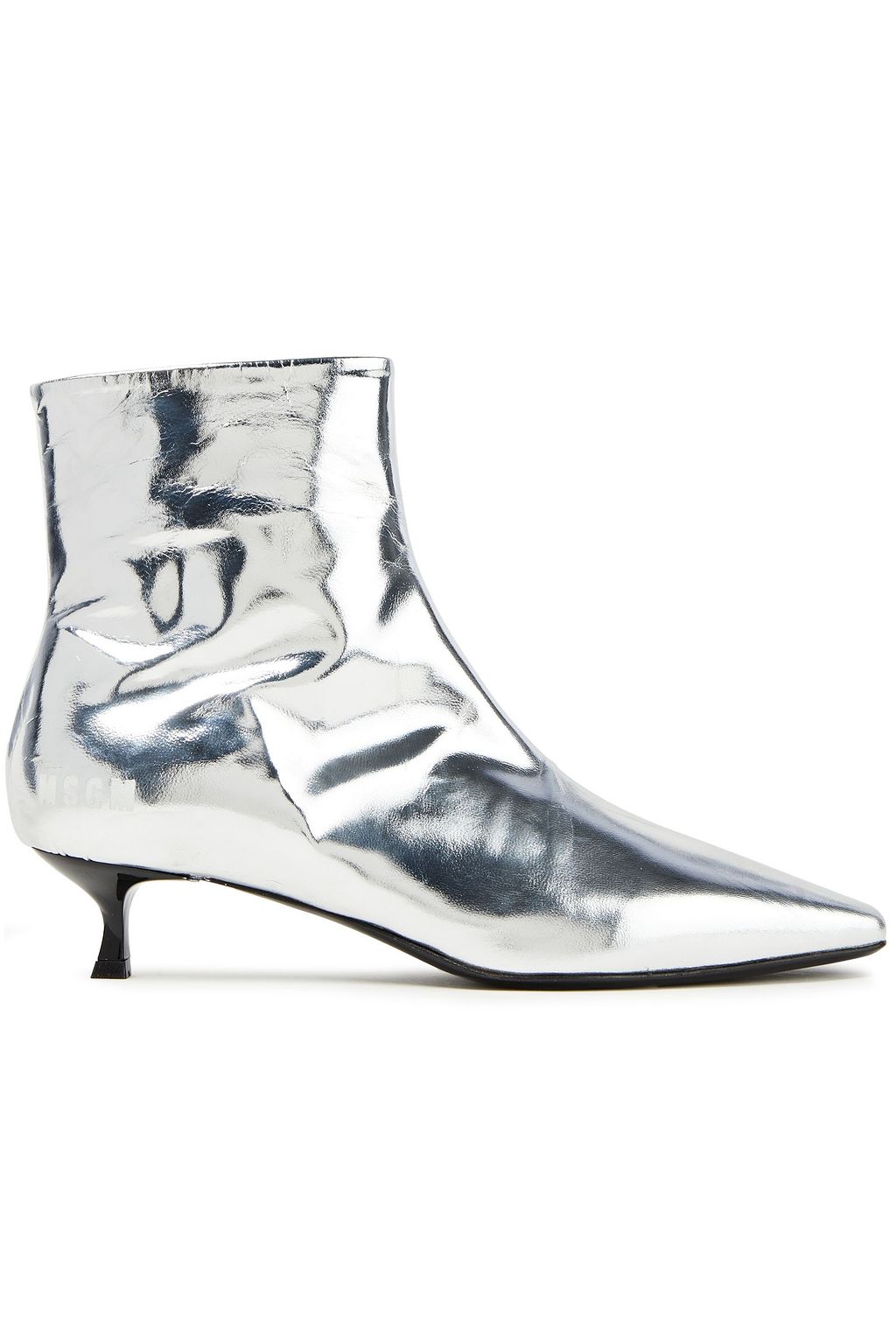 silver leather ankle boots