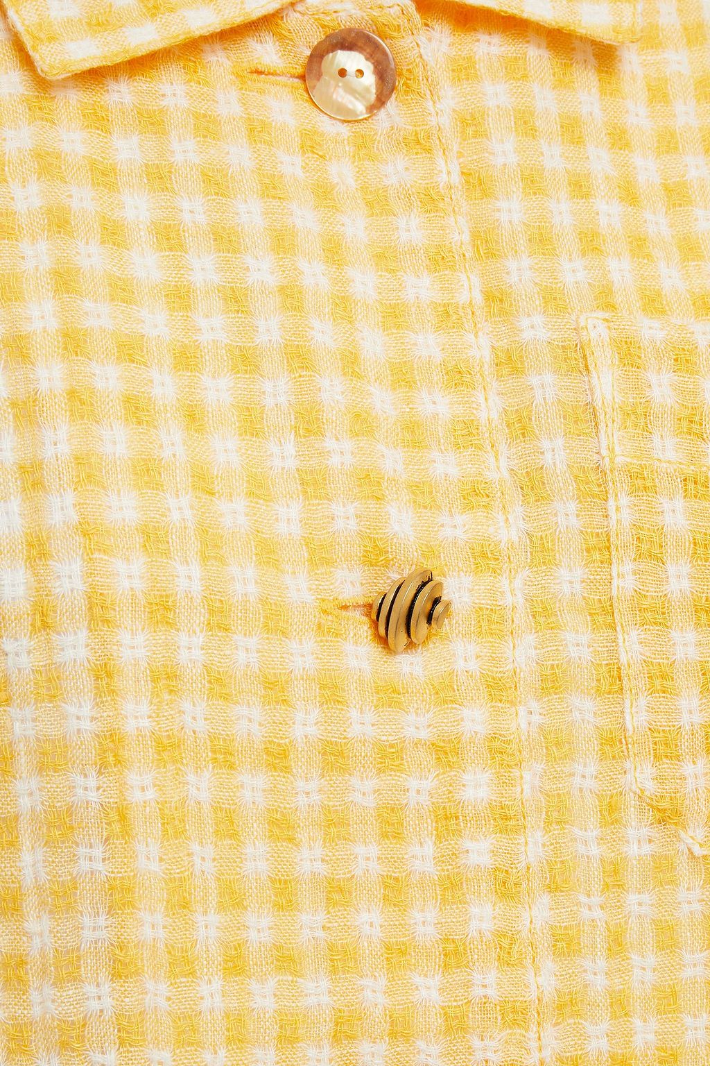 REJINA PYO Mila Hemd aus Leinen-Jacquard mit Gingham-Karo