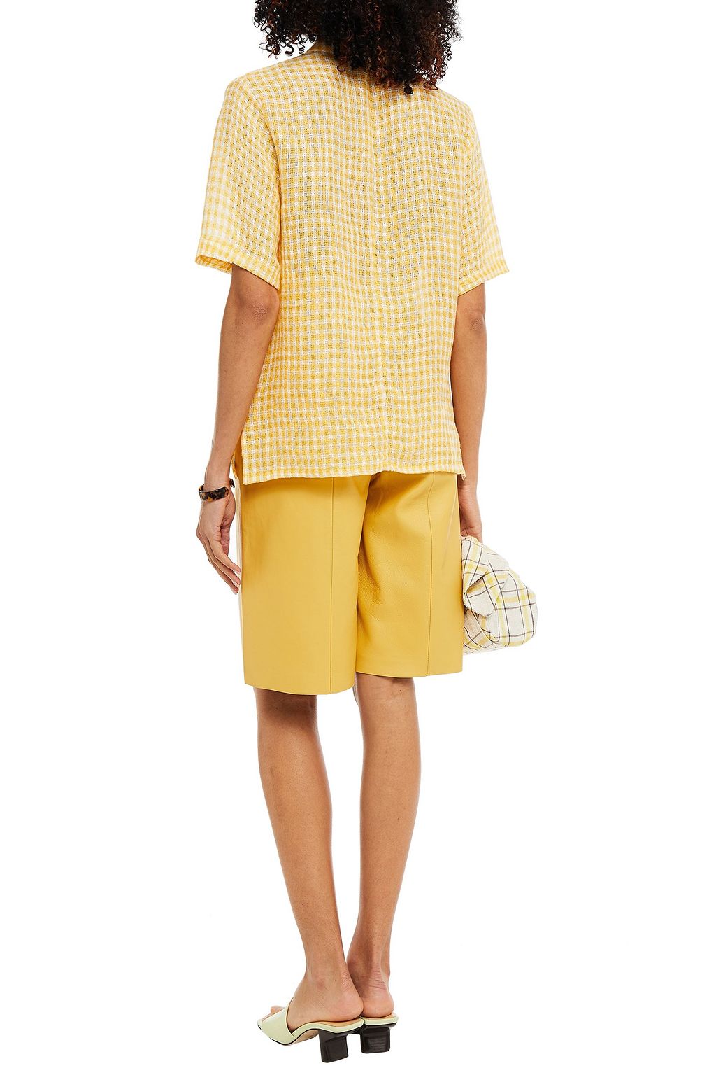 REJINA PYO Mila Hemd aus Leinen-Jacquard mit Gingham-Karo