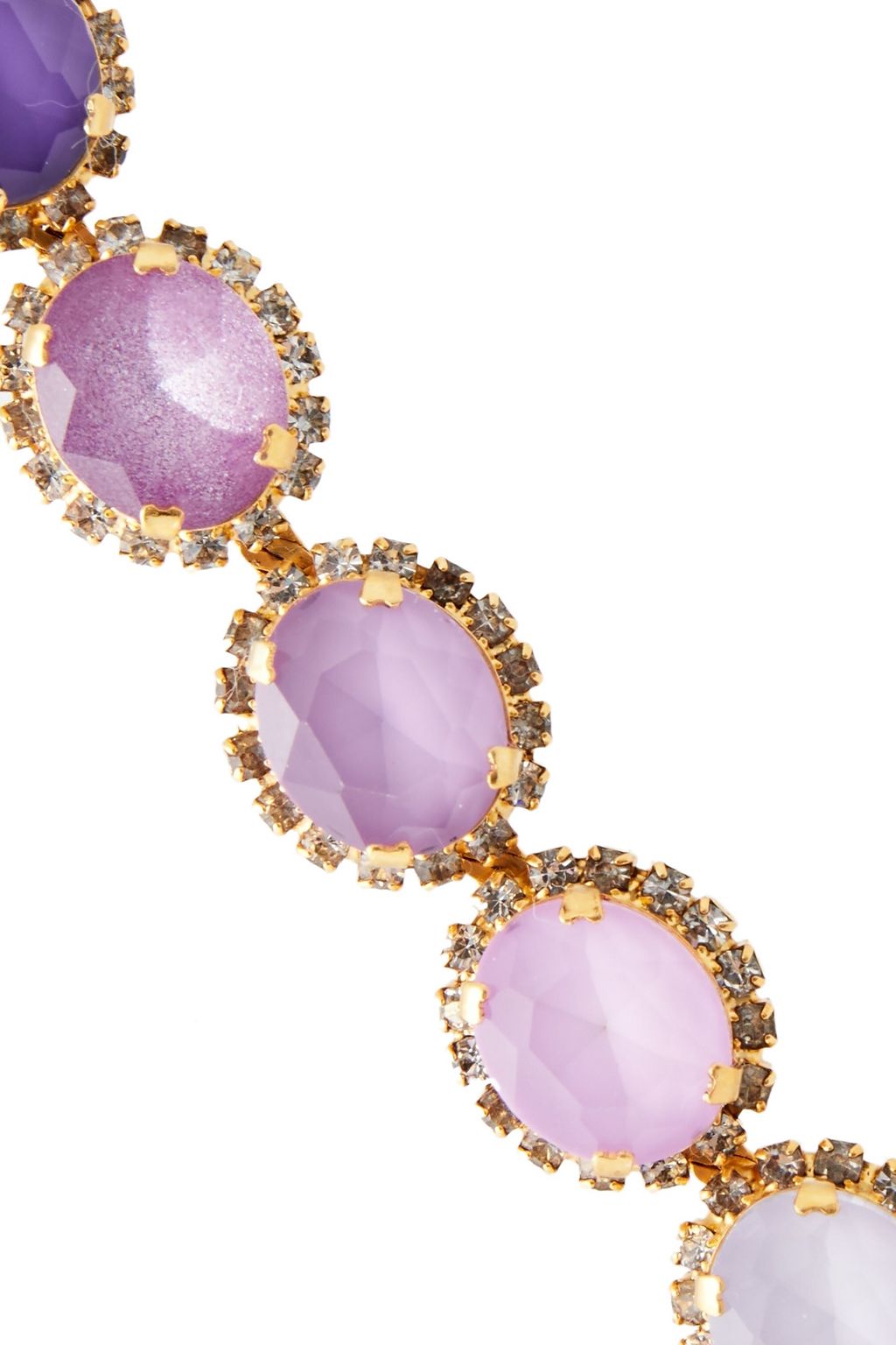 ELIZABETH COLE Von 24-karat gold-plated, crystal and stone earrings