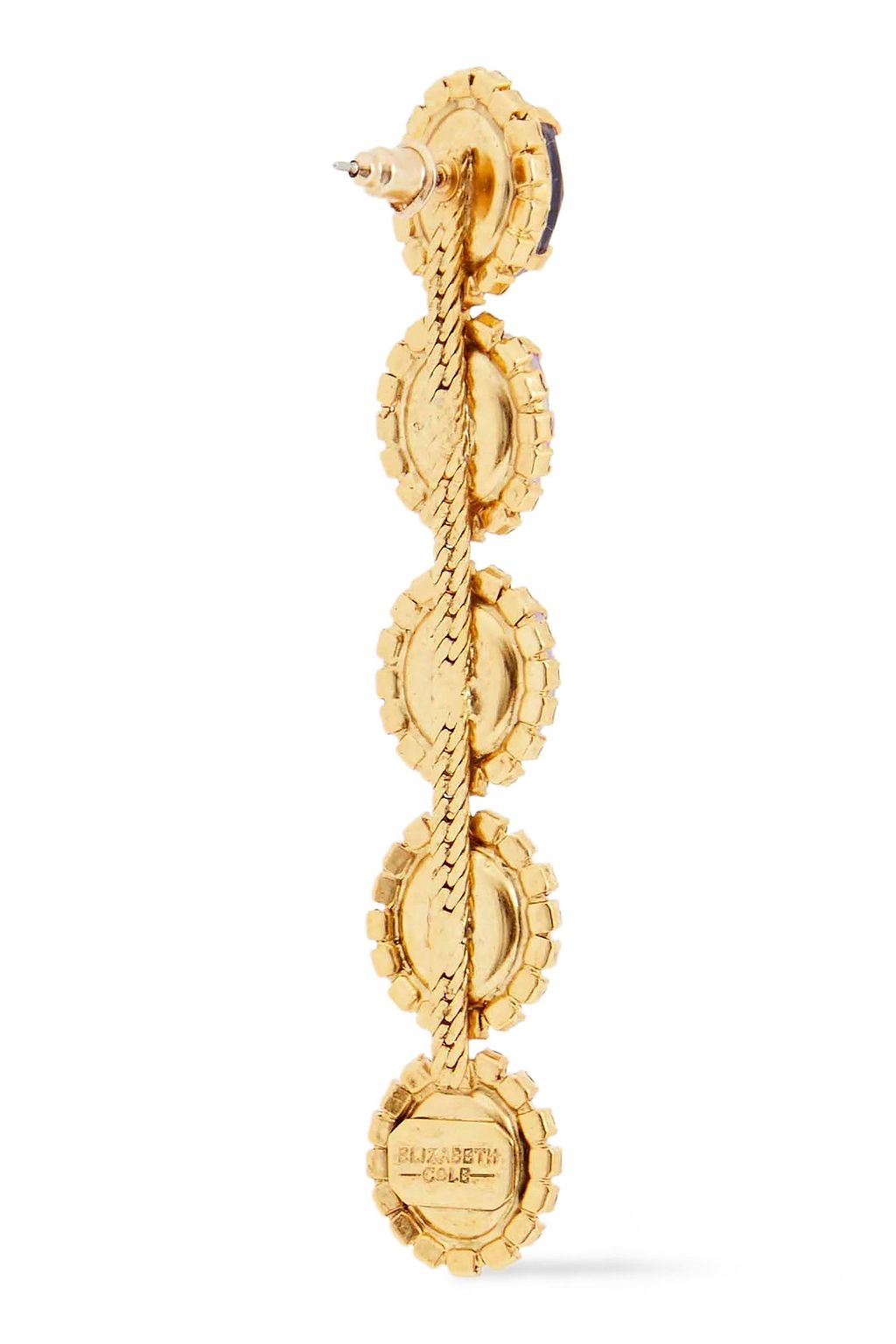 ELIZABETH COLE Von 24-karat gold-plated, crystal and stone earrings
