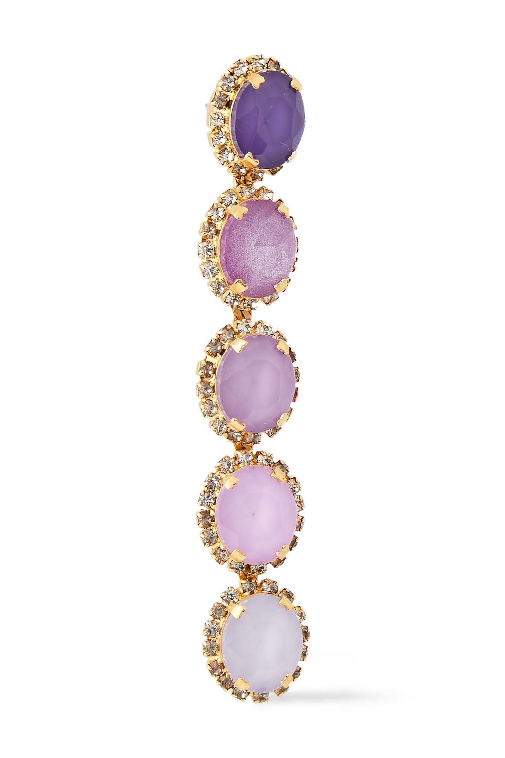 ELIZABETH COLE Von 24-karat gold-plated, crystal and stone earrings