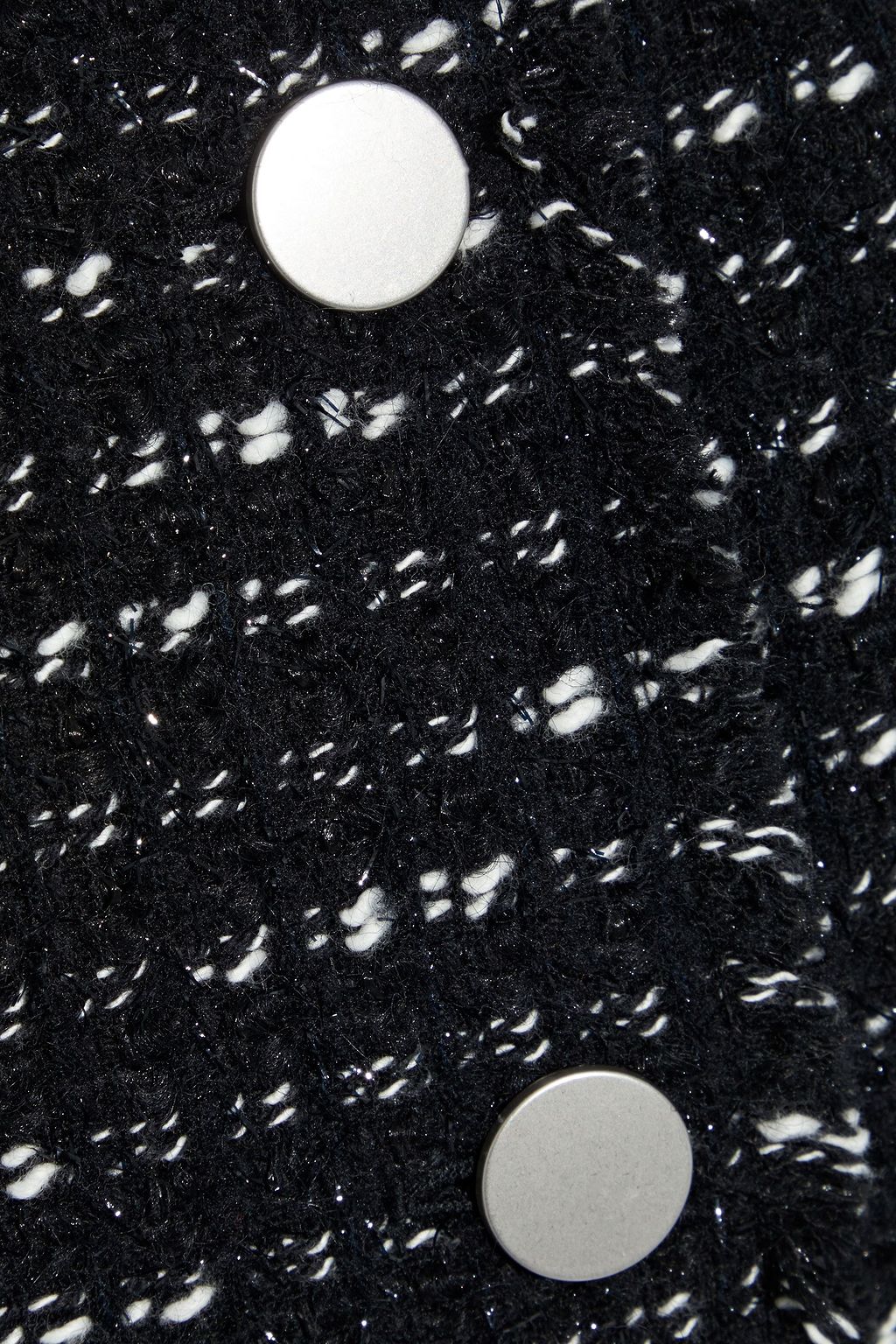 ALEXANDER WANG Cropped zip-embellished metallic bouclé-tweed jacket