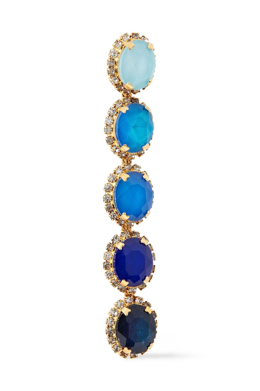 ELIZABETH COLE Von 24-karat gold-plated, crystal and stone earrings