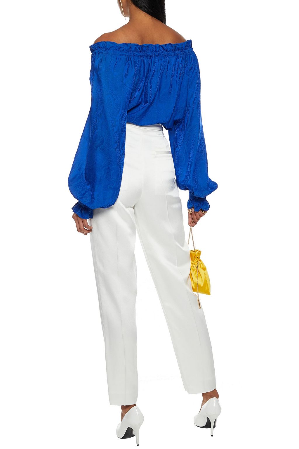 DUNDAS Pleated satin tapered pants