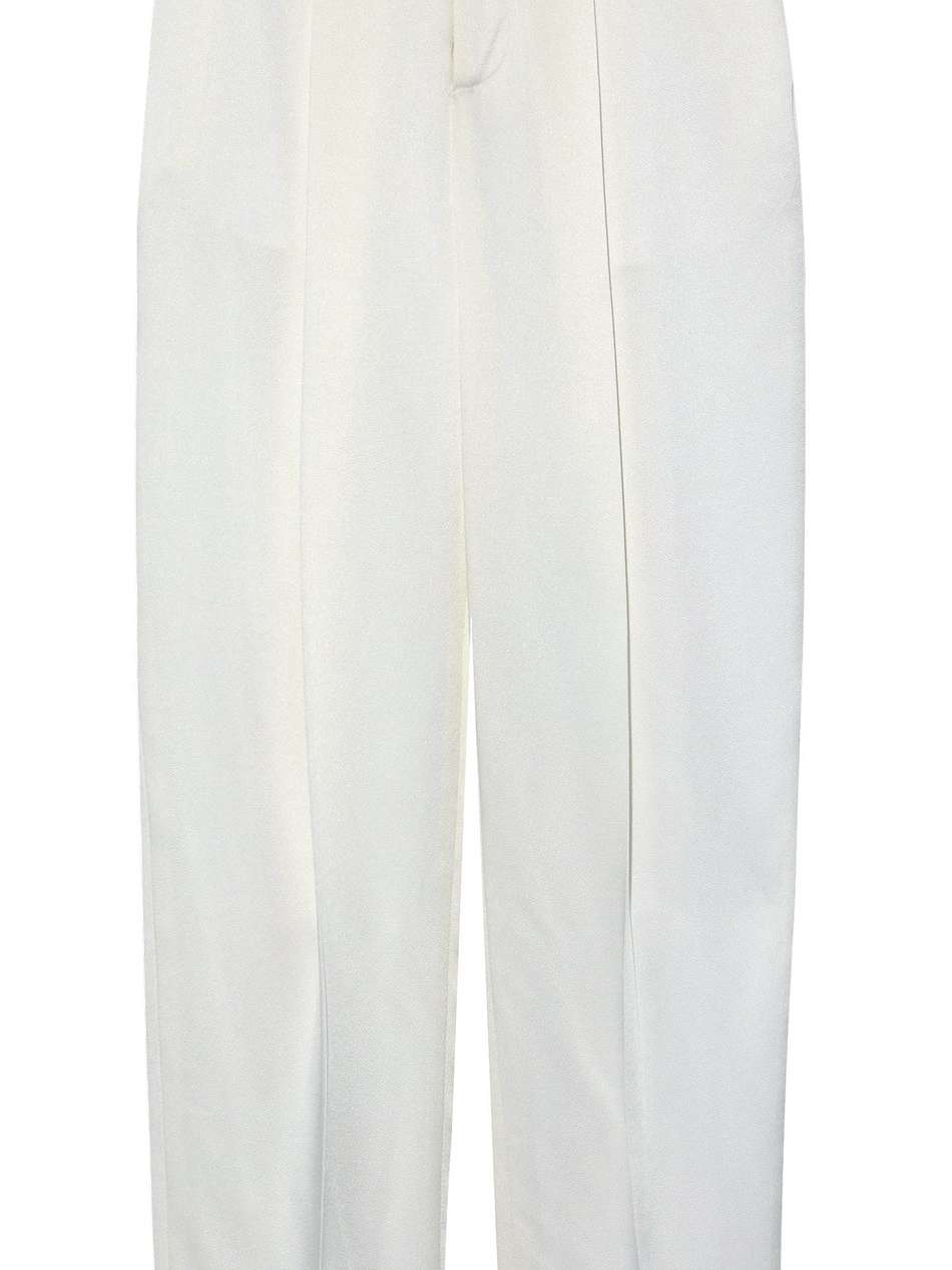 pleated satin tapered pants