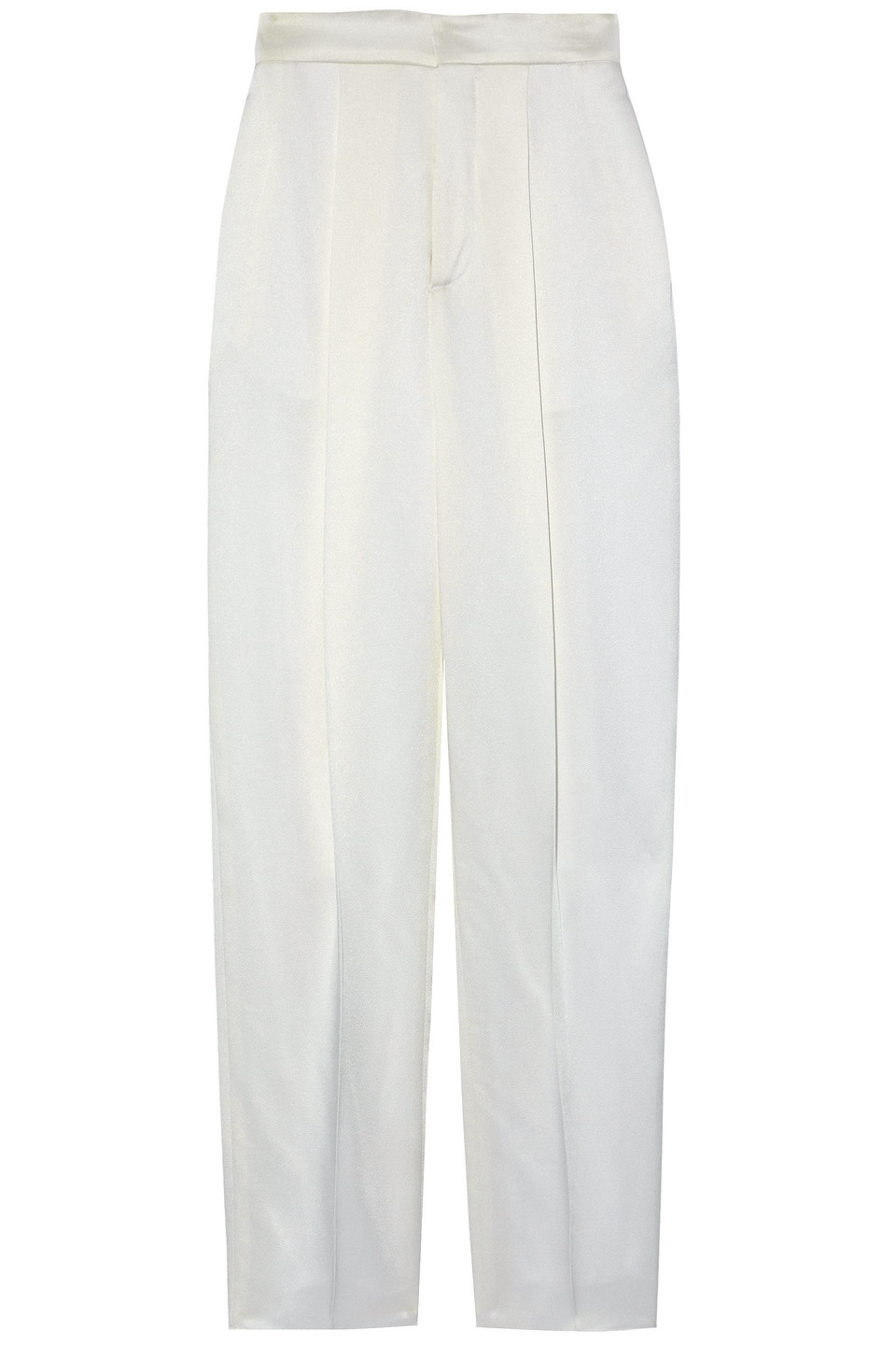 Pleated satin tapered pants