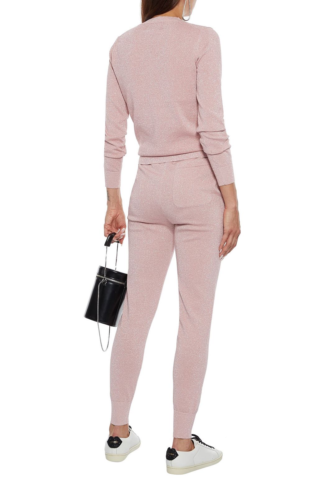 MARKUS LUPFER Sequin-embellished metallic cotton-blend track pants