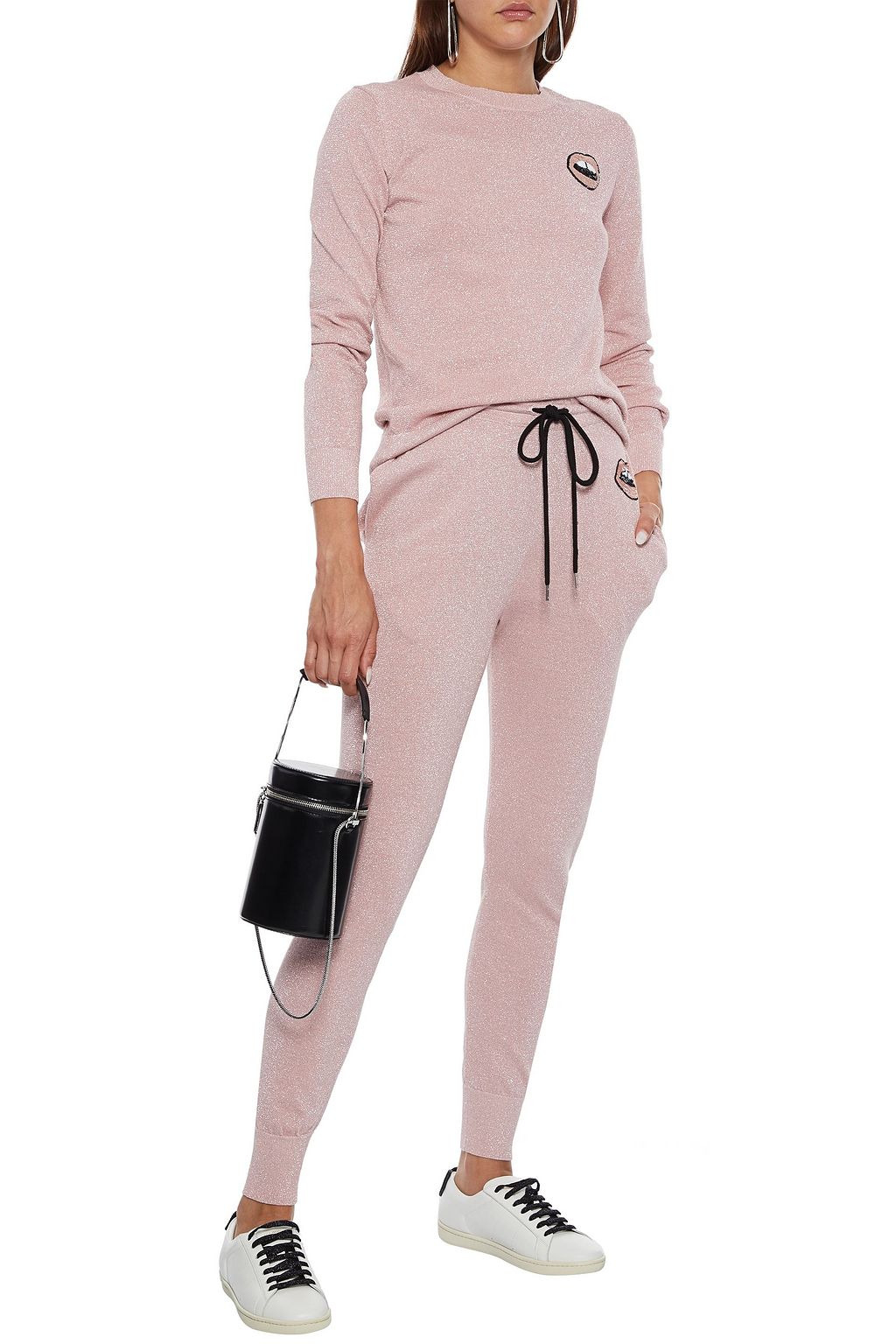MARKUS LUPFER Sequin-embellished metallic cotton-blend track pants