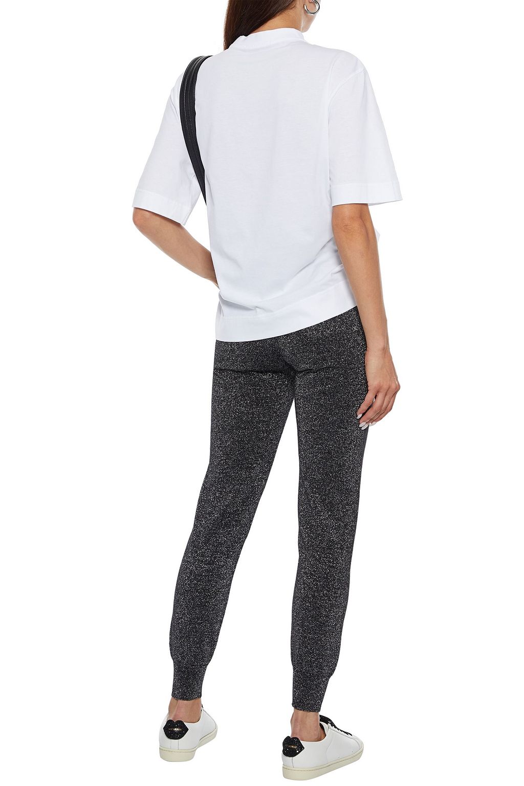 MARKUS LUPFER Sequin-embellished metallic cotton-blend track pants