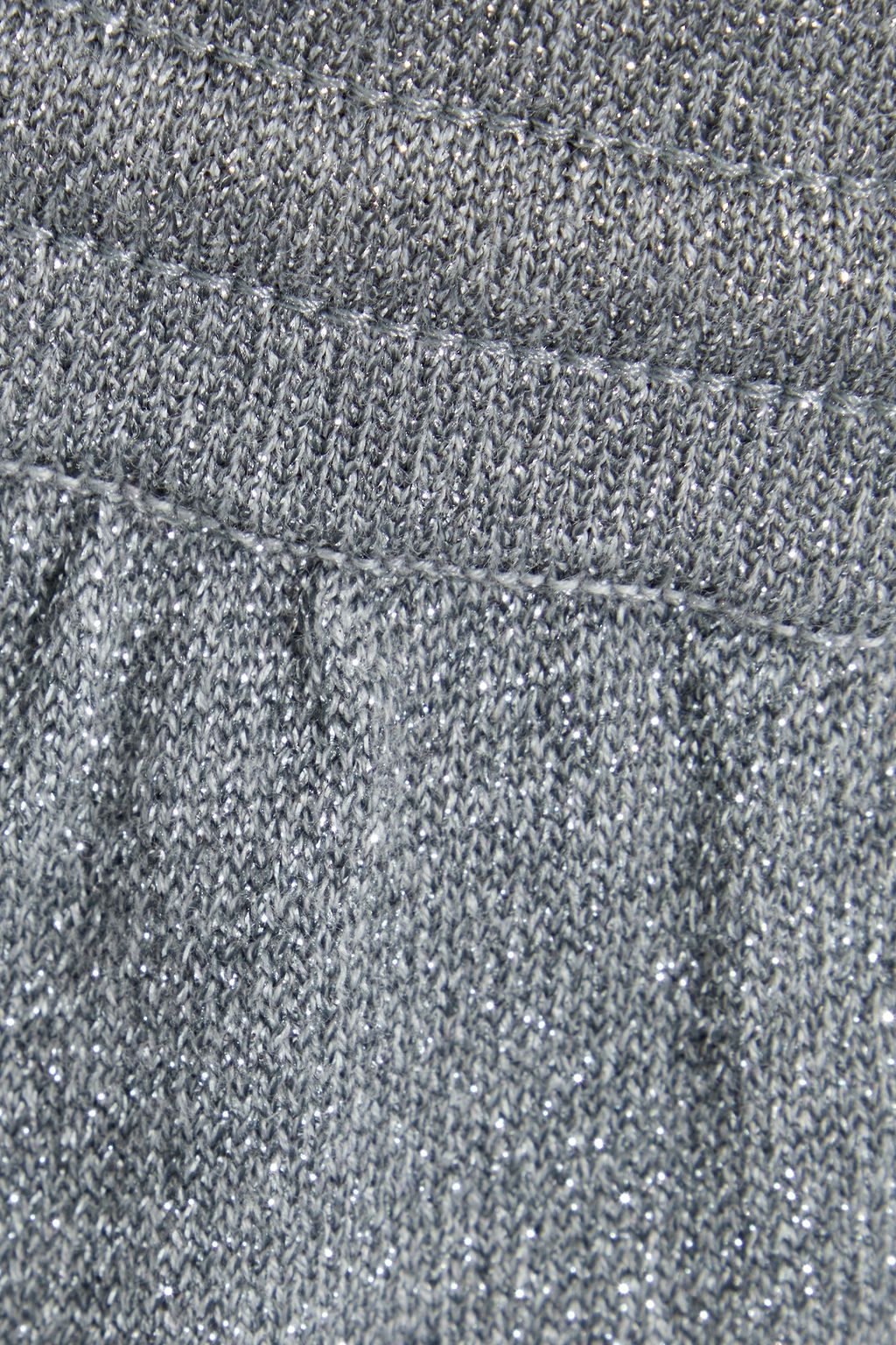 Silver Metallic cotton-blend track 