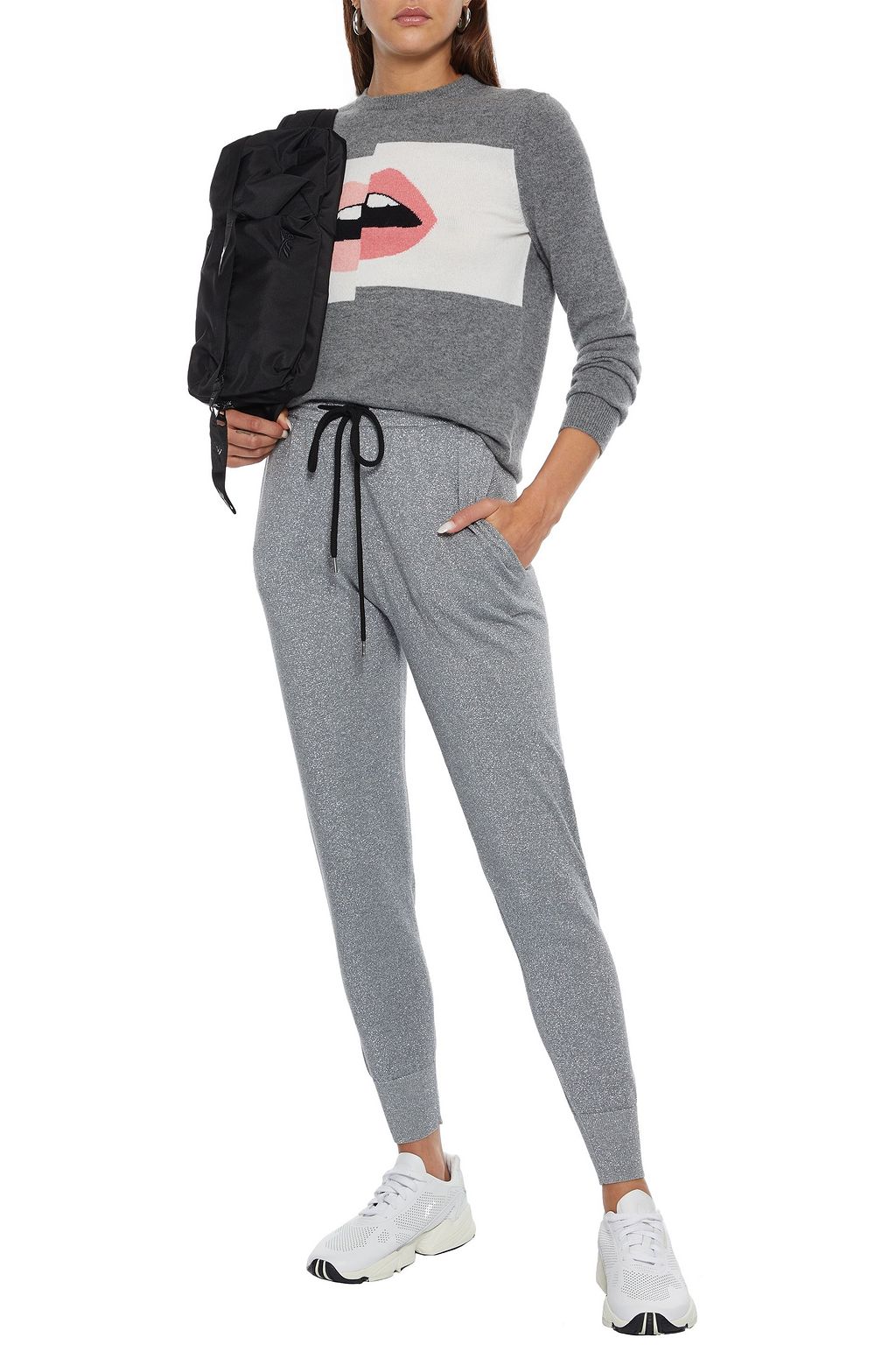 metallic track pants
