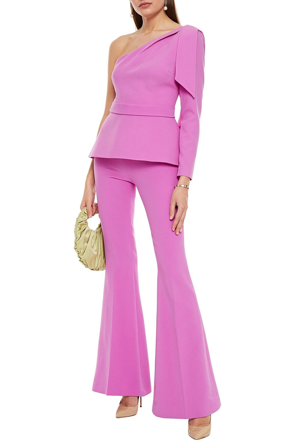 SAFIYAA One-shoulder stretch-crepe peplum top