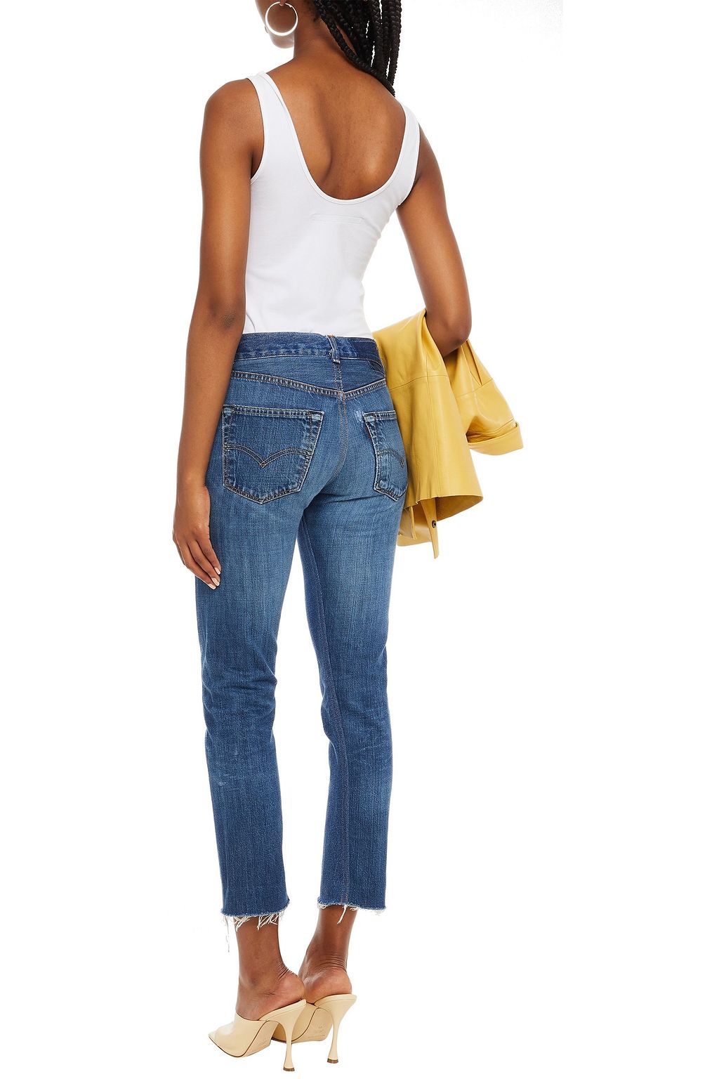 MARNI Cropped frayed boyfriend jeans
