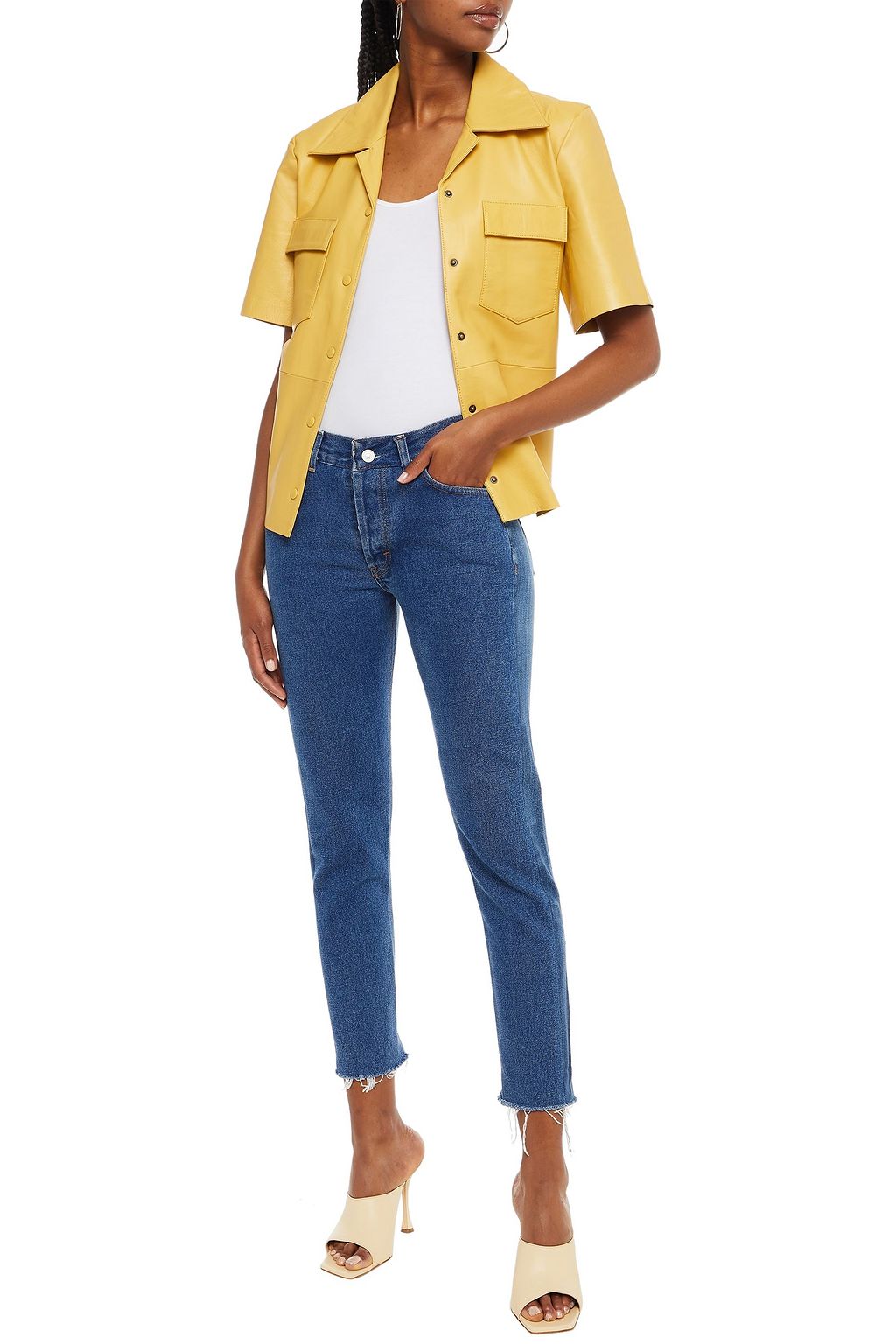 MARNI Cropped frayed boyfriend jeans