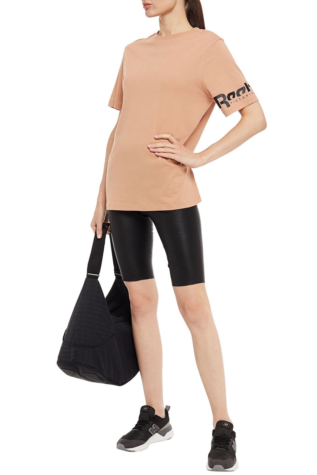 REEBOK X VICTORIA BECKHAM Printed cotton-jersey T-shirt