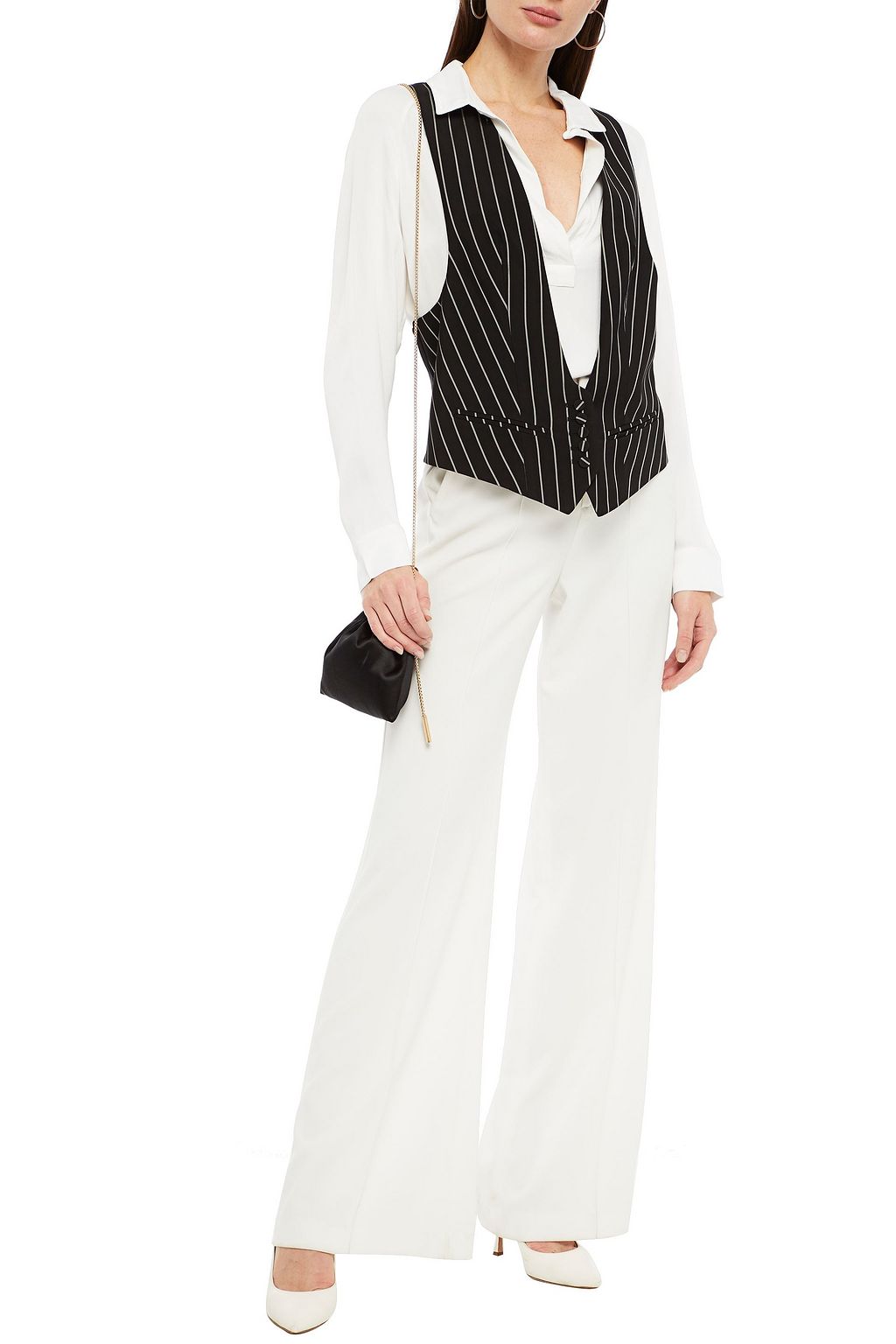 ALEXANDRE VAUTHIER Lace-up pinstriped twill vest